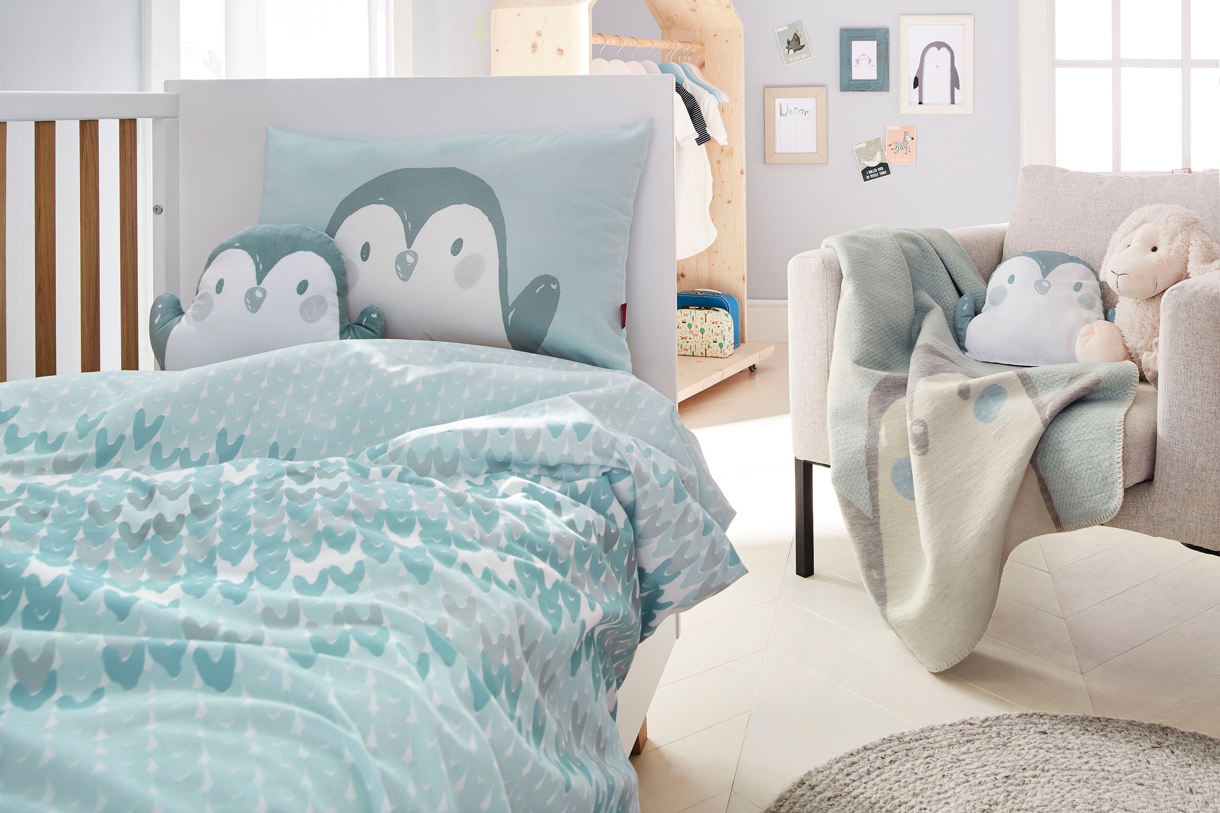 s.Oliver Junior Babybettwäsche "Pinguin" mit Pinguinmotiv günstig online kaufen
