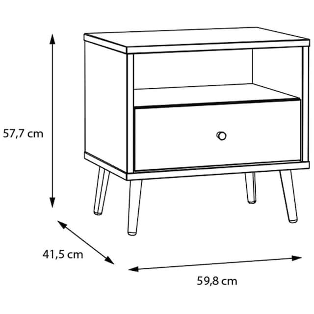 FORTE Nachtkommode »Harllson EasyKlix by Forte«, Montage von Korpus ohne  Werkzeug oder Schrauben | BAUR