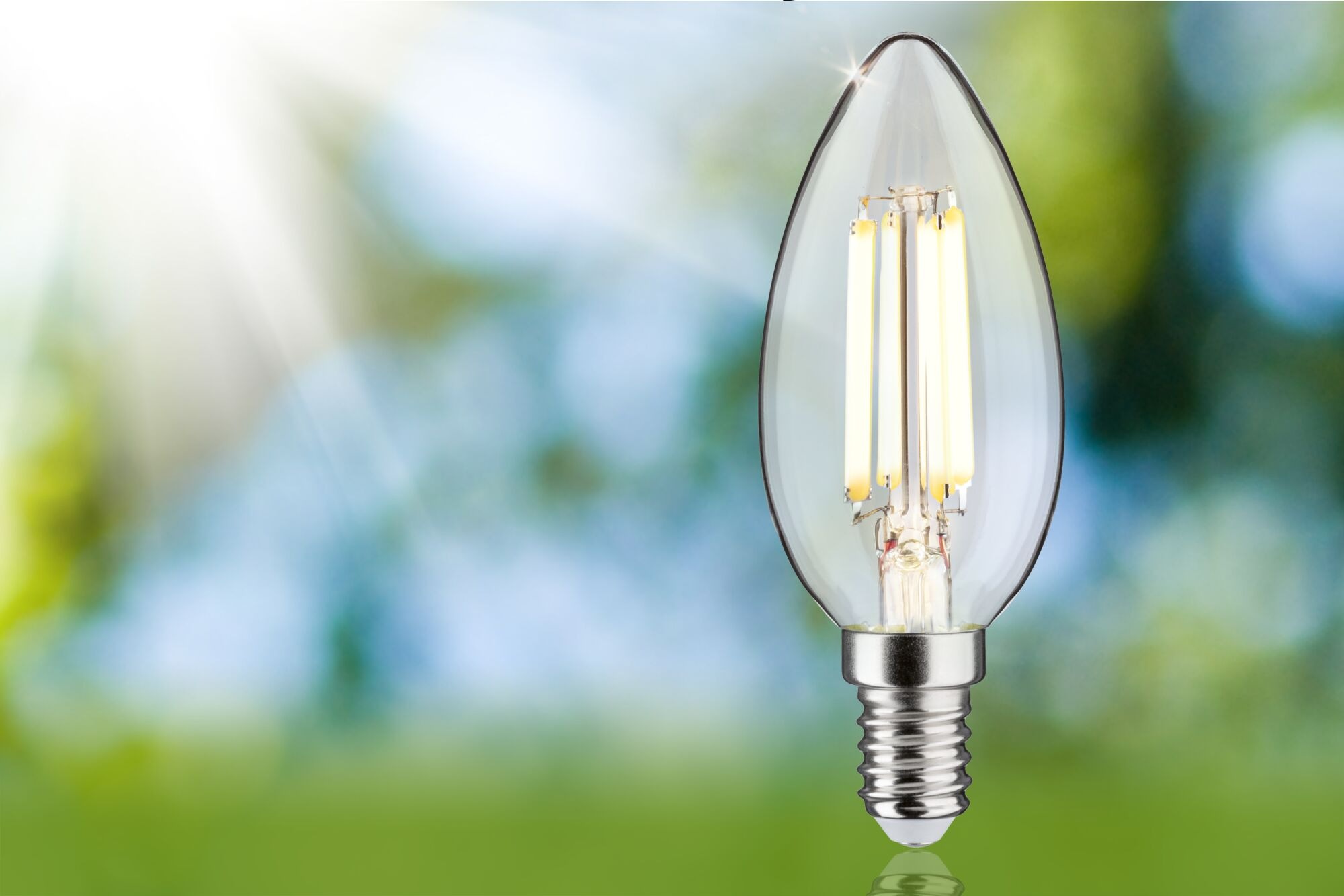Paulmann LED-Leuchtmittel »Eco-Line Filament 230V LED Kerze E14 1er-Set 525lm 2,5W 3000K Klar«, E14, 1 St., Warmweiß