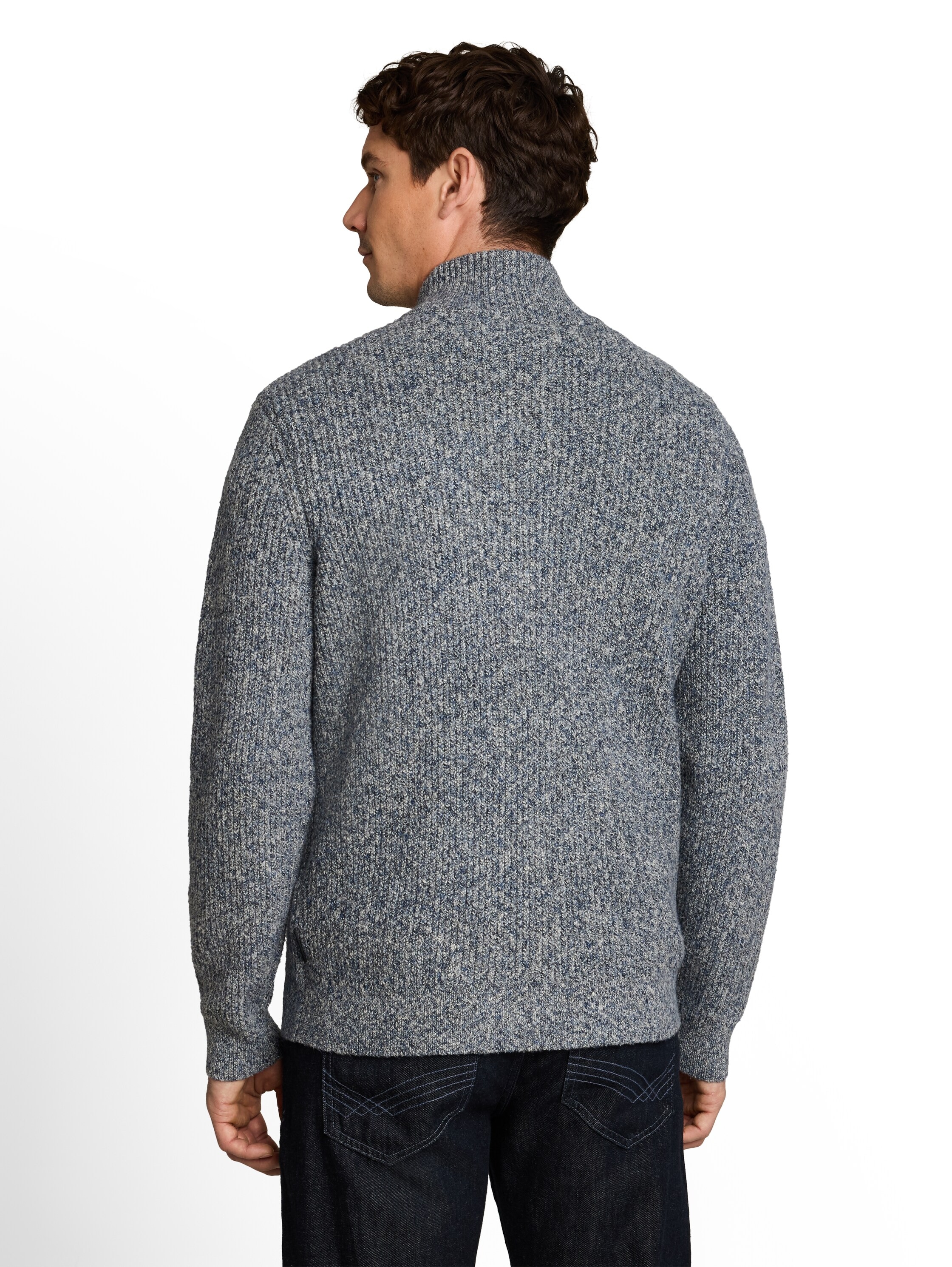 TOM TAILOR Strickcape mit Stehkragen / meliert / mit Stretch
