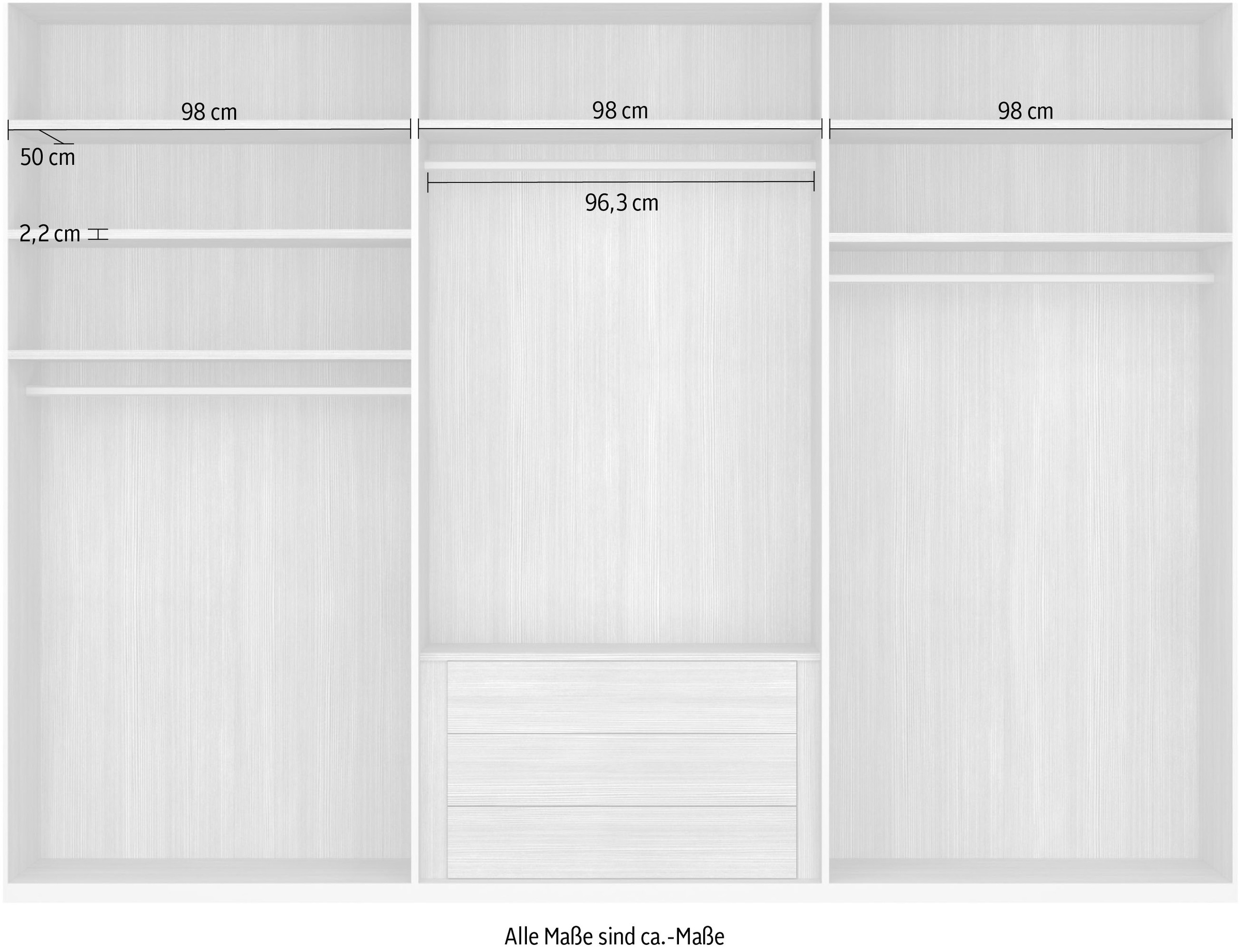 rauch Drehtürenschrank »Valetta«, inkl. Schubladeneinsatz mit 3 Schubladen, optional mit Beleuchtung
