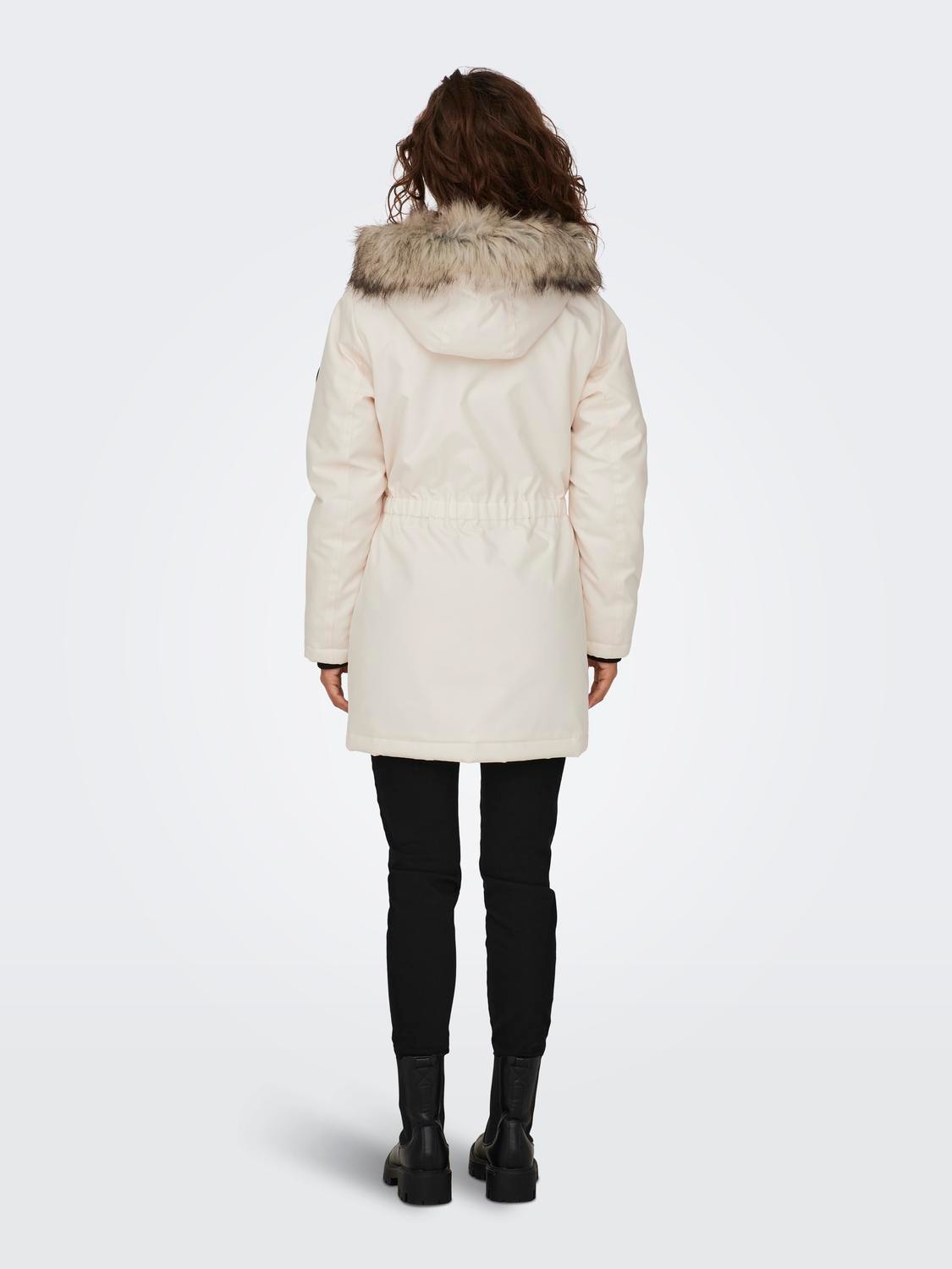 ONLY Parka »ONLIRIS FUR WINTER PARKA LIFE CC OTW«, mit Kapuze, mit verdeckter Knopfleiste