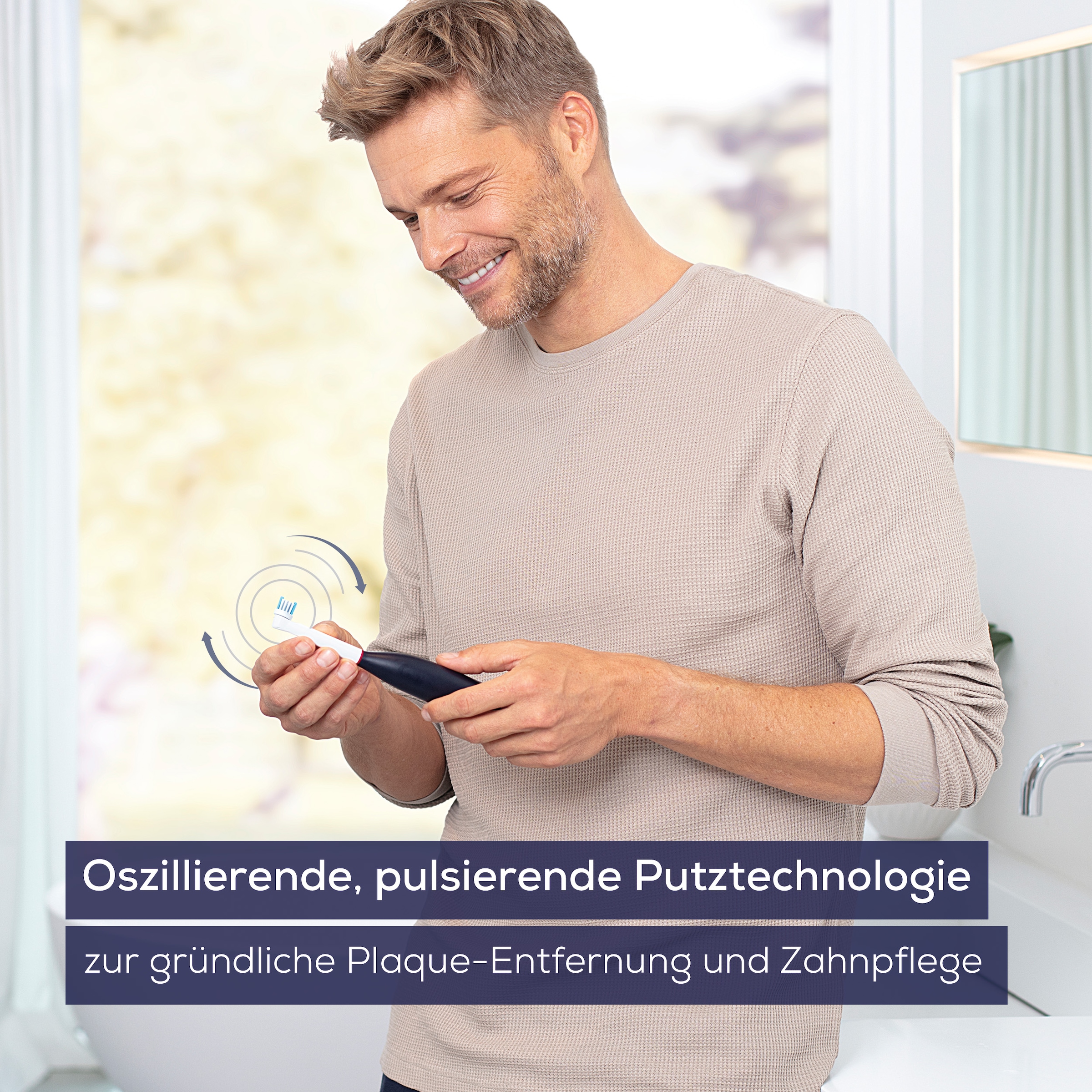 BEURER Elektrische Zahnbürste »TB 50, Elektrische Zahnbürste mit Andrucksensor & Langzeitakku«, 1 St. Aufsteckbürsten, Effektive Plaque-Entfernung, 3 Programme, bis zu 45 Tage Akkulaufzeit