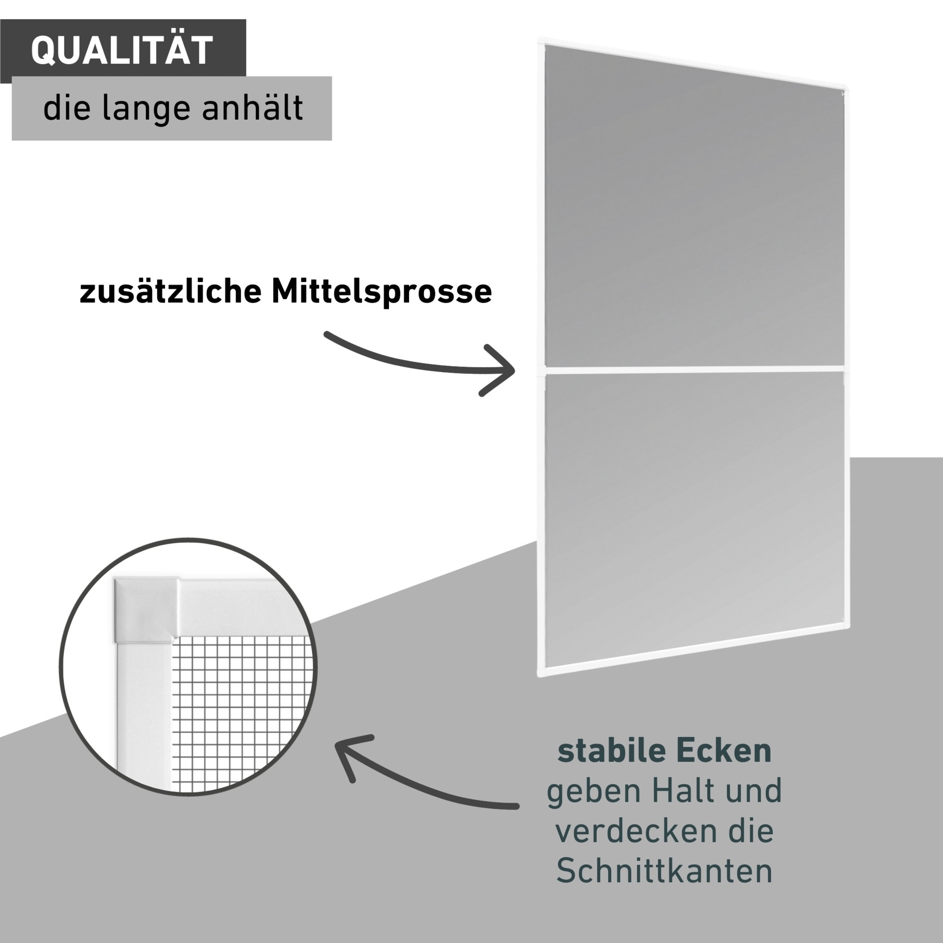 Windhager Insektenschutz-Fensterrahmen »Expert für bodentiefe Fenster, Insektenschutz aus Fiberglasgewebe« Fliegengitter in weiß, anthrazit erhältlich, 120x220cm, ohne bohren