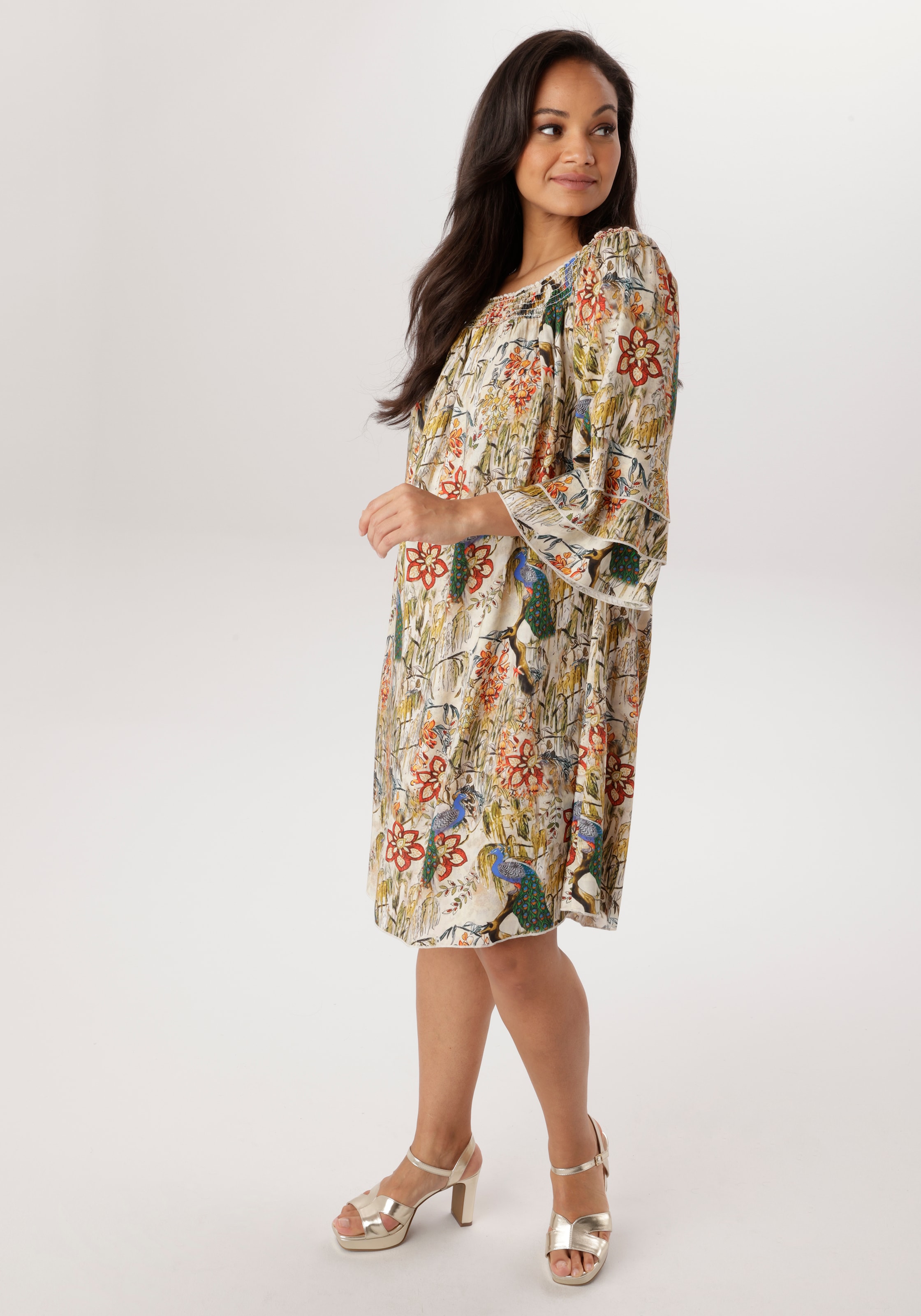 Aniston PLUS Blusenkleid mit Gummizug am Ausschnitt- NEUE KOLLEKTION