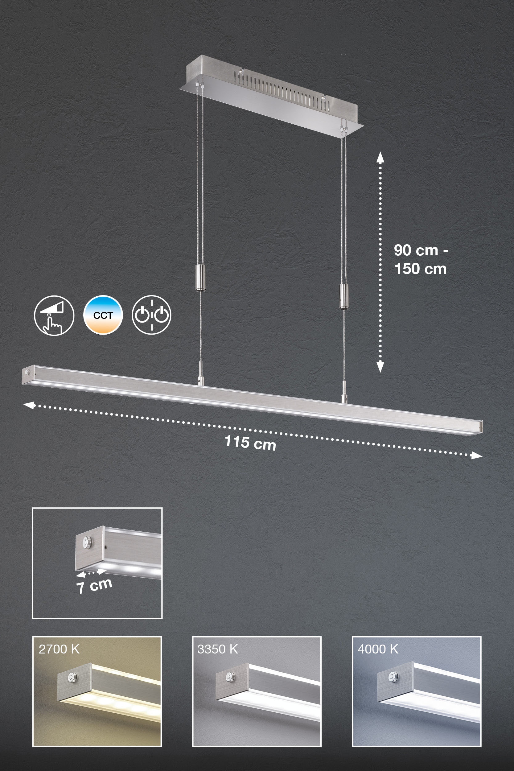 Pendelleuchte »Vitan«, 2 flammig, Leuchtmittel LED-Board | LED fest integriert,...