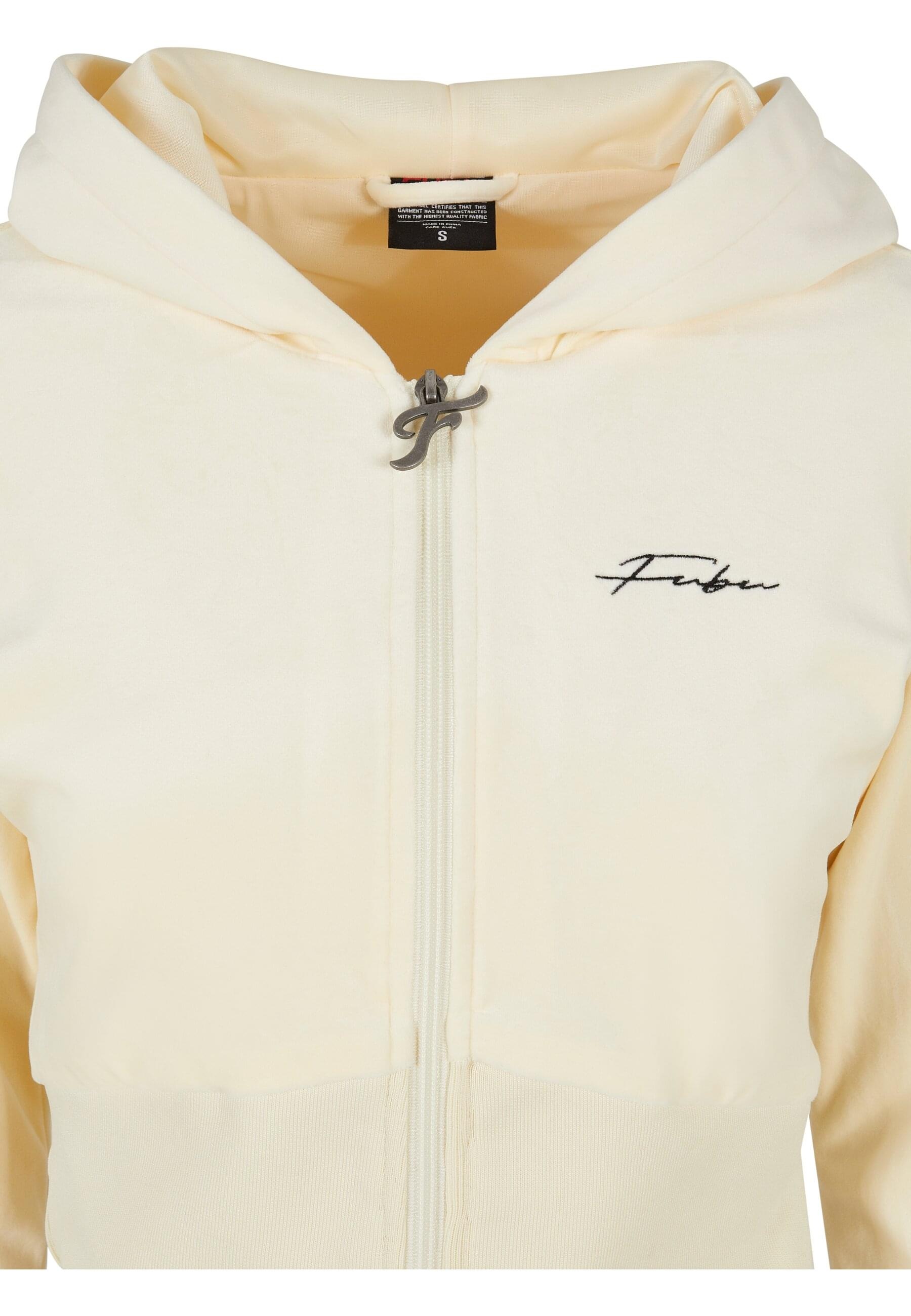 Fubu Kapuzenpullover »Fubu Damen FW224-020-1 Signature Velours Zip Hoodie offwhite« 1 Stk. tlg.