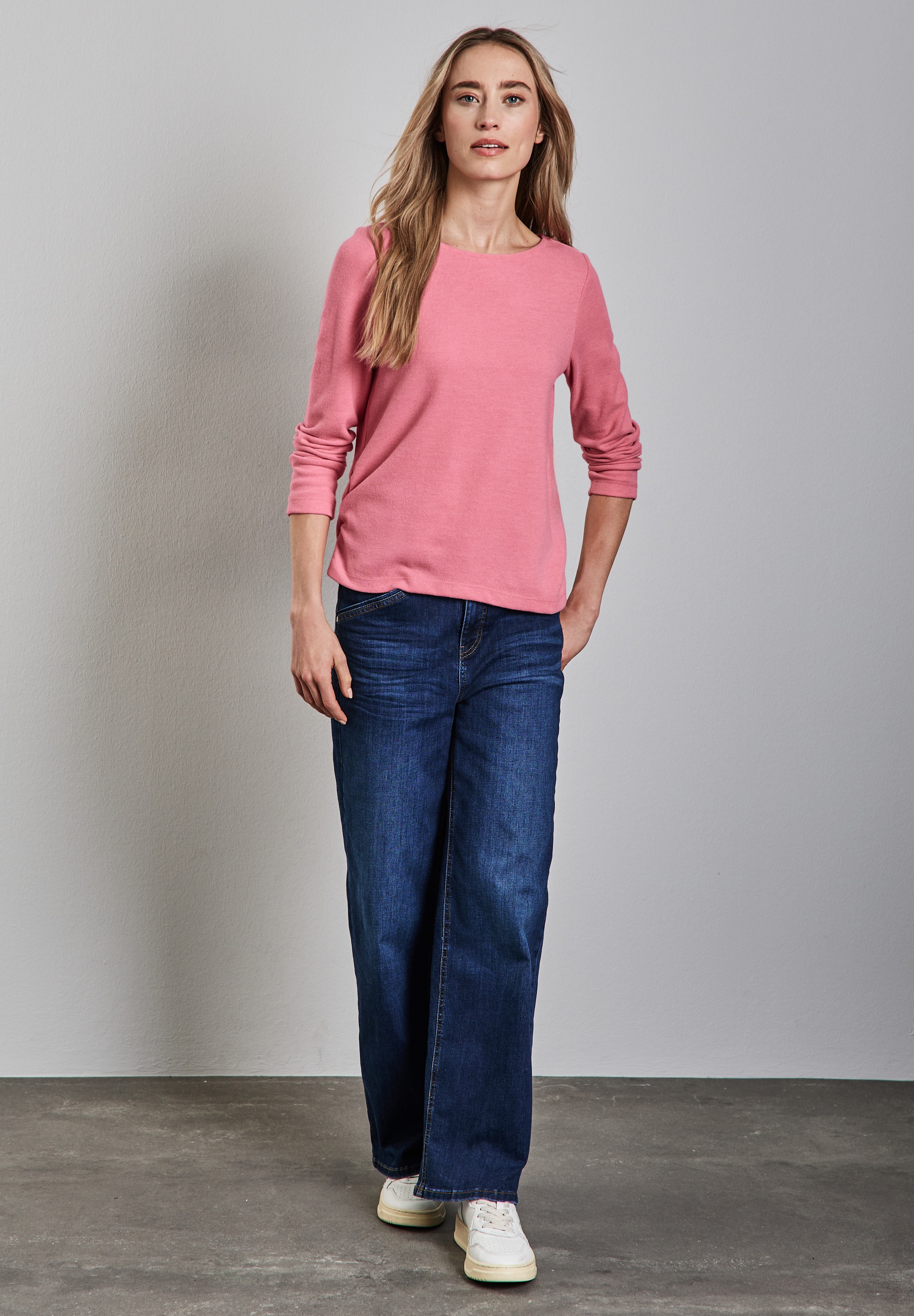 STREET ONE Langarmshirt, aus softem Materialmix