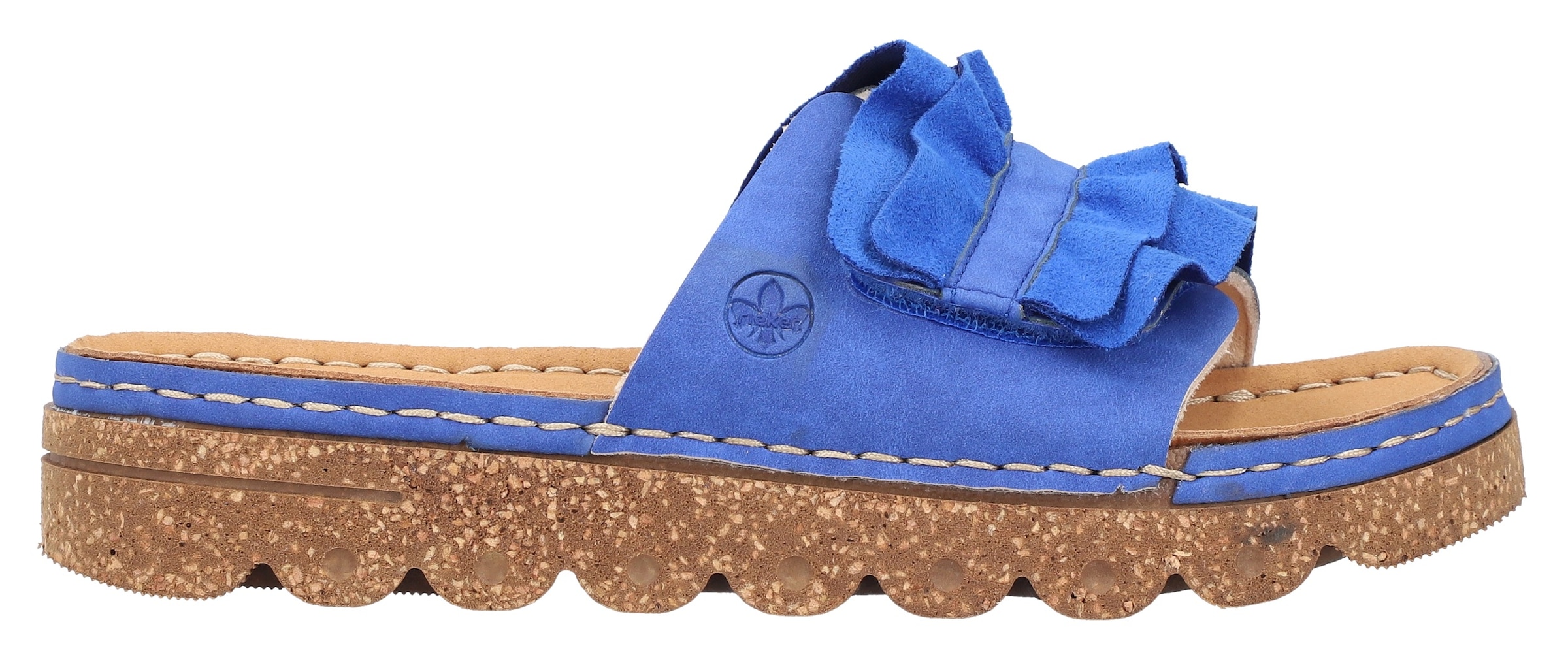 Rieker Pantolette, Sommerschuh, Strandschuh, Hausschuh mit modischer Plateausohle