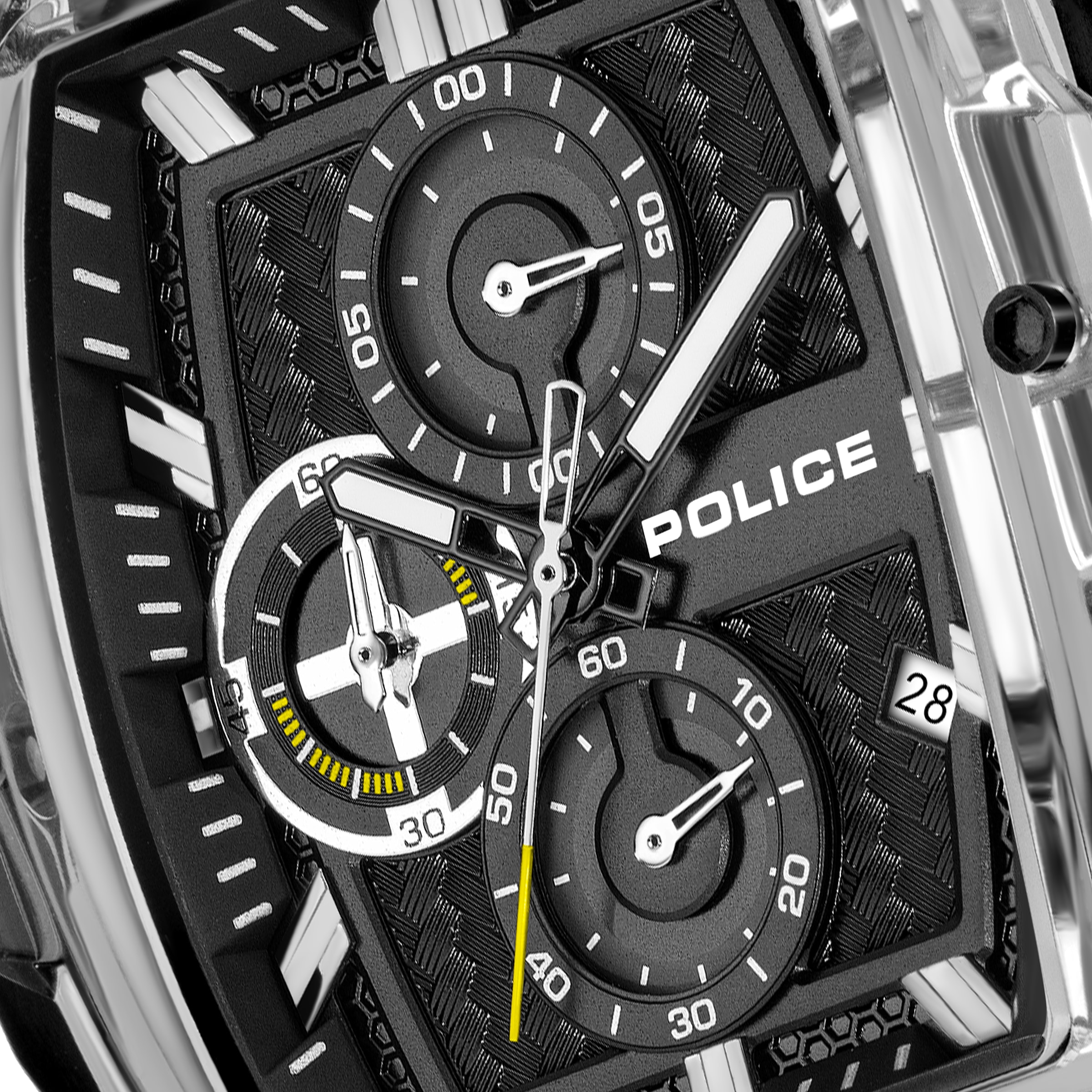 Police Chronograph »Clout Tank« Quarzuhr, Armbanduhr, Herrenuhr, Silikonarmband