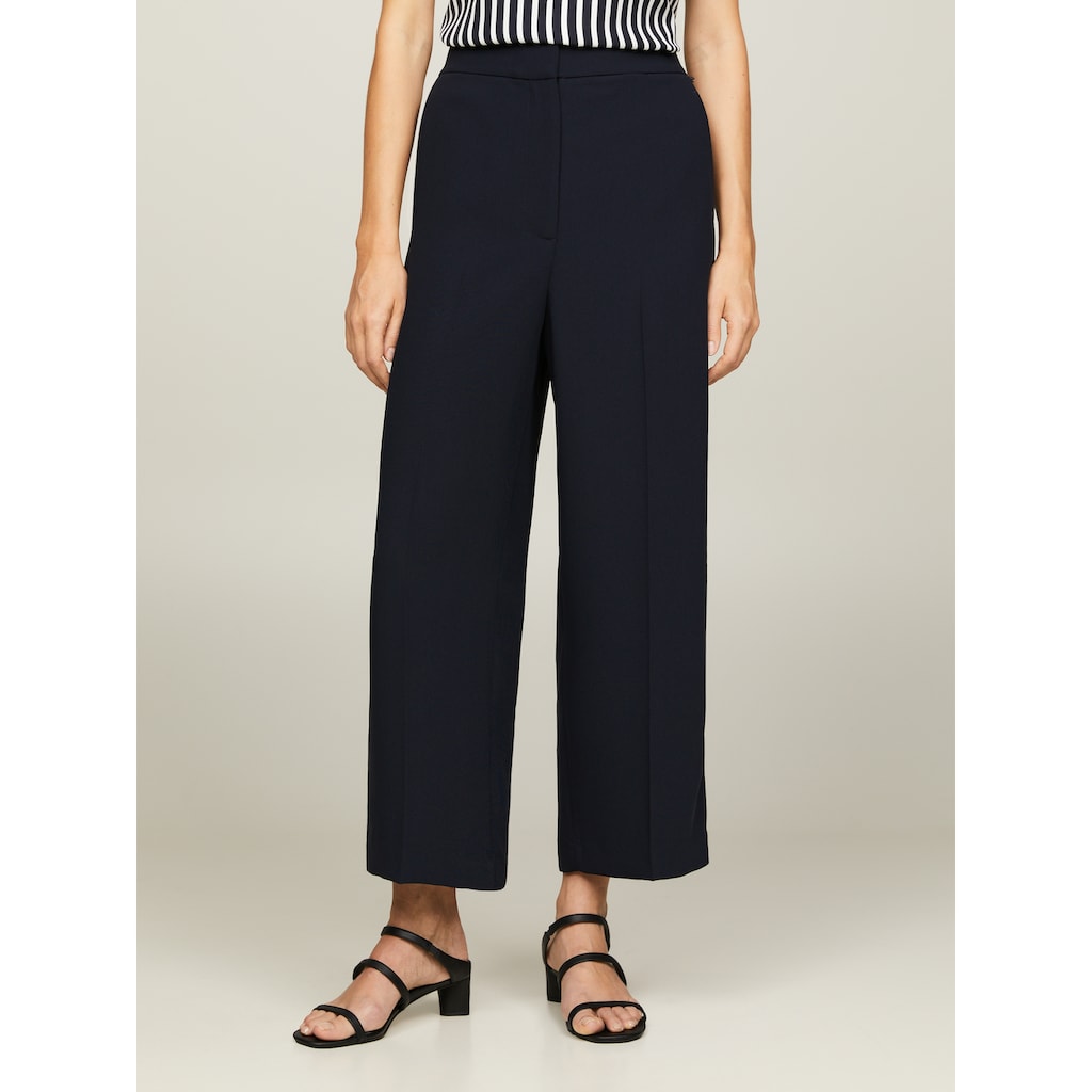 Tommy Hilfiger Bügelfaltenhose »FLUID TWILL WIDE LEG CROP«, mit Bügelfalten