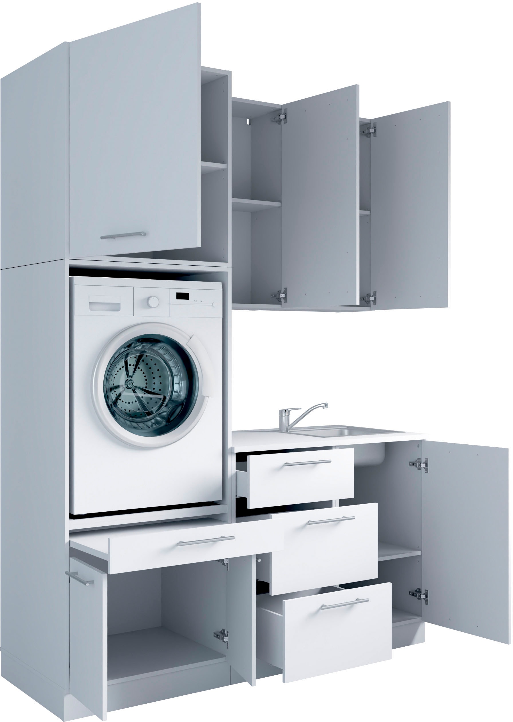Laundreezy Mehrzweckschrank-Set »Laundreezy, 6-tlg. Mehrzweckschrank-Set B/H/T 168/238/68 cm« 6 Stk. tlg.
