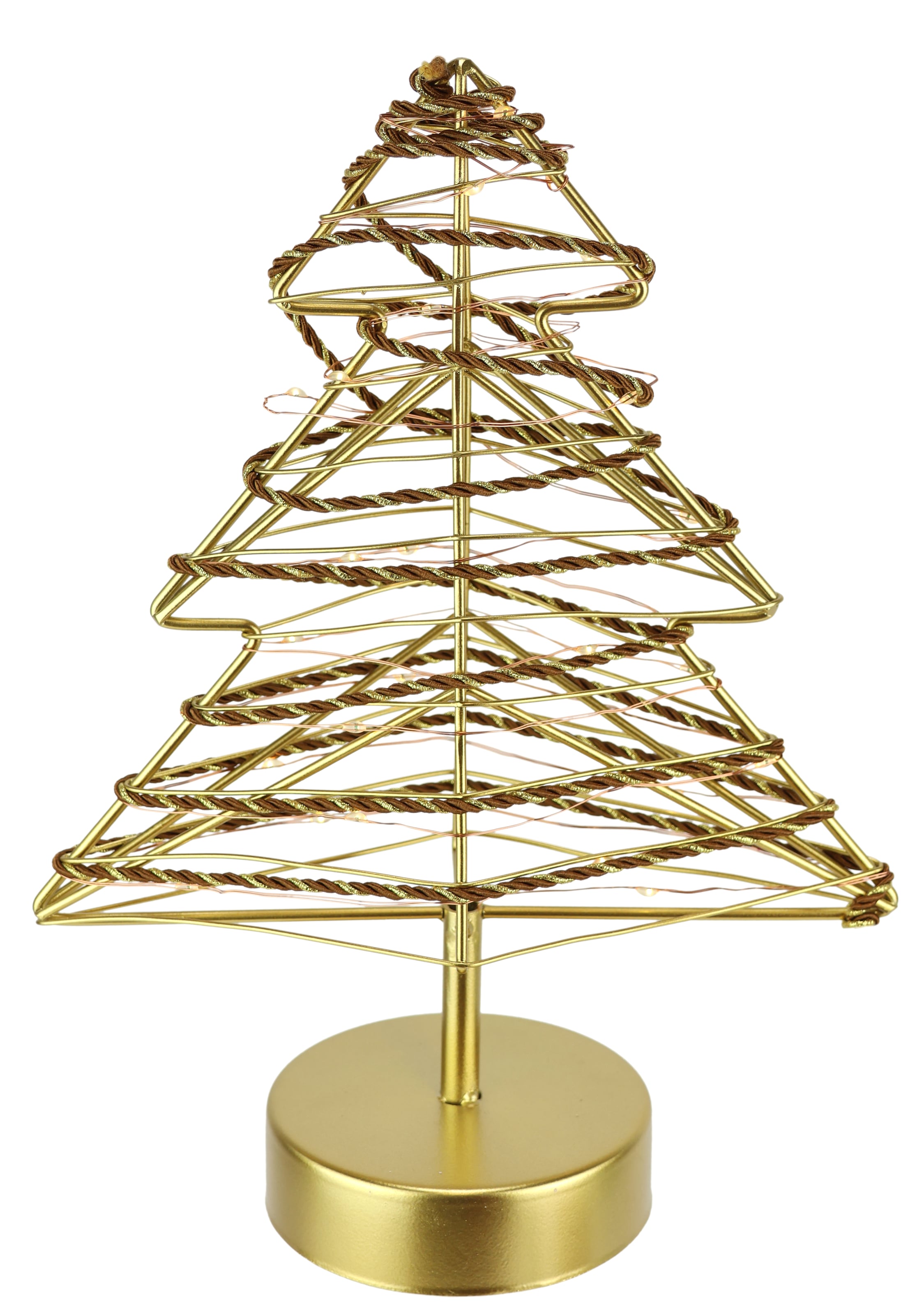 I.GE.A. LED-Dekofigur "LED-Dekoobjekt Baum" Tannenbaum Metall Gold warmweiß günstig online kaufen