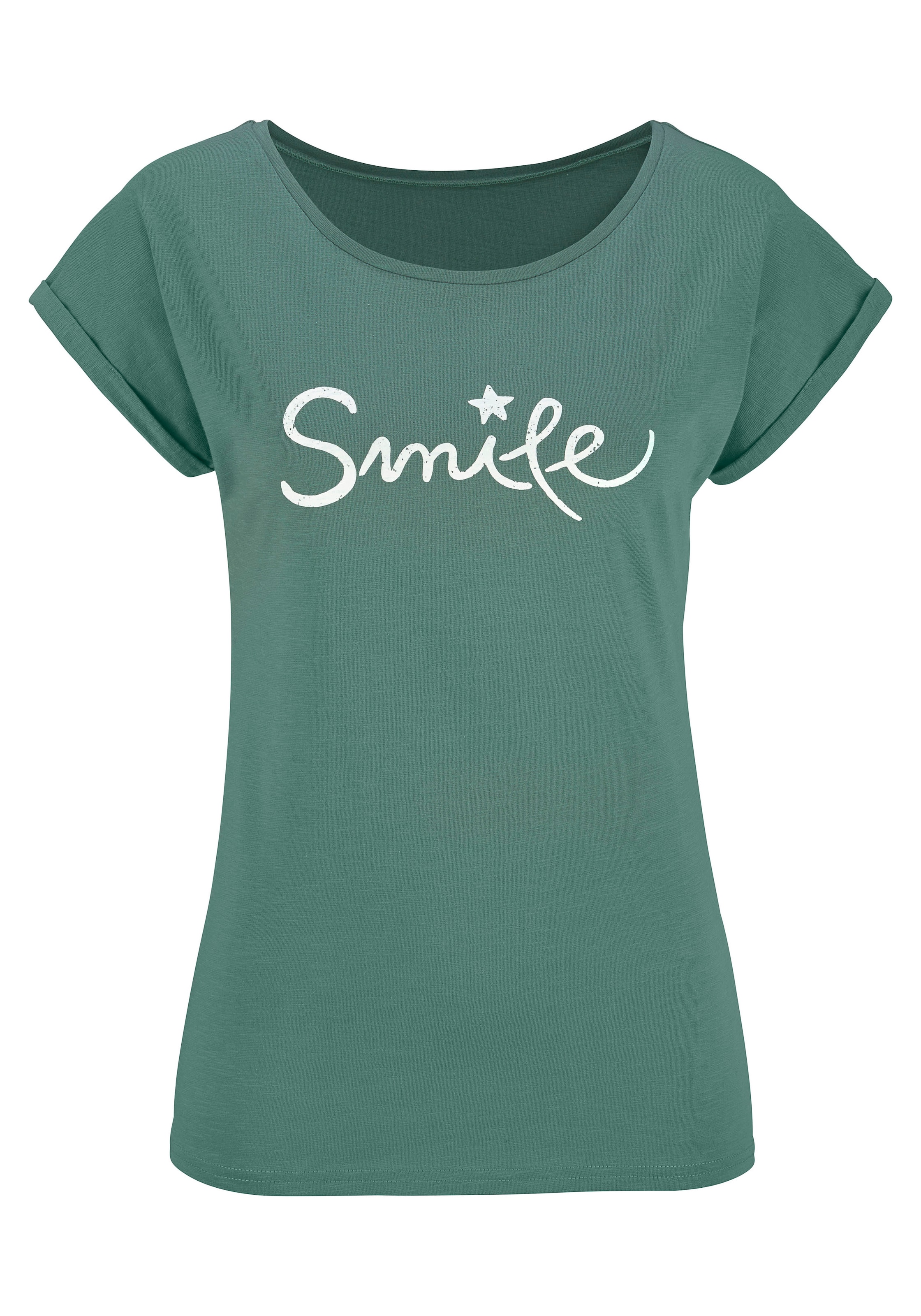 Beachtime T-Shirt »mit Frontdruck "Smile"«, aus weicher Baumwoll-Qualität