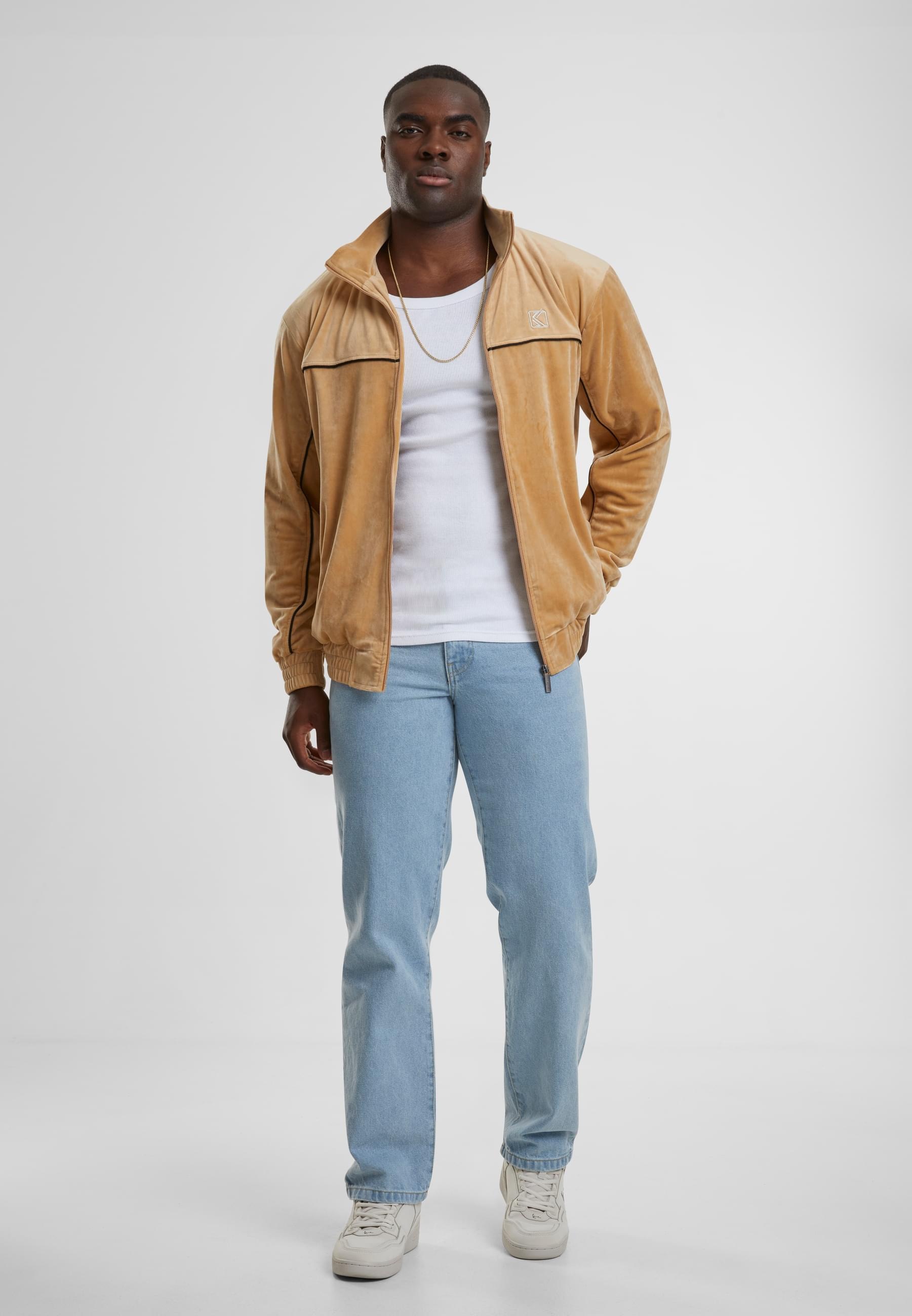 Karl Kani Anorak »Karl Kani Herren KM214-021-1 OG Velvet Jacket sand«, (1 St.), ohne Kapuze