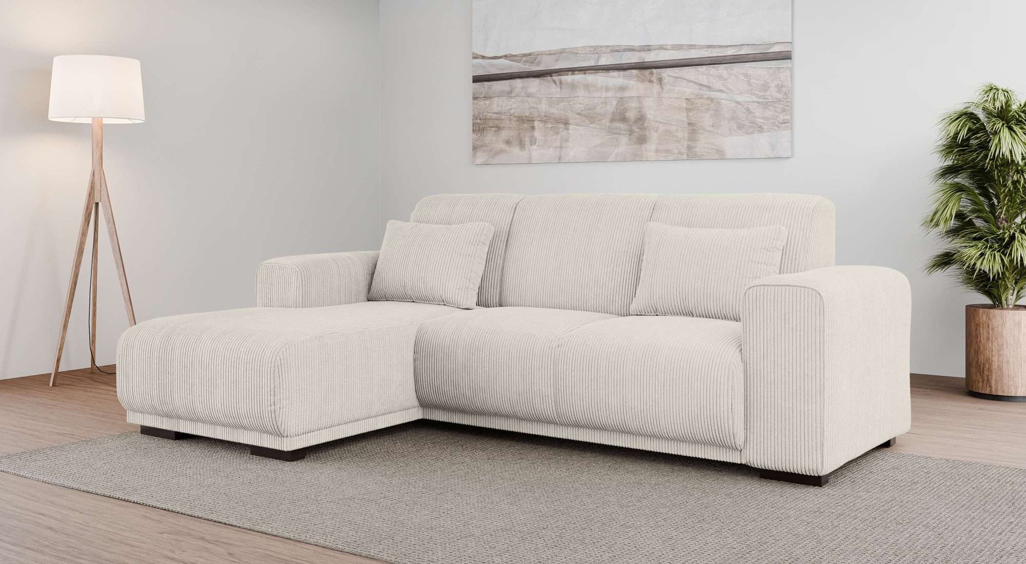 OTTO home Ecksofa "BORNHOLM L-Form, B: 234 cm - OTTO. Verlässliche Qualität." Recamiere links oder rechts bestellbar, Wellenfederung, inkl. 2 Kissen