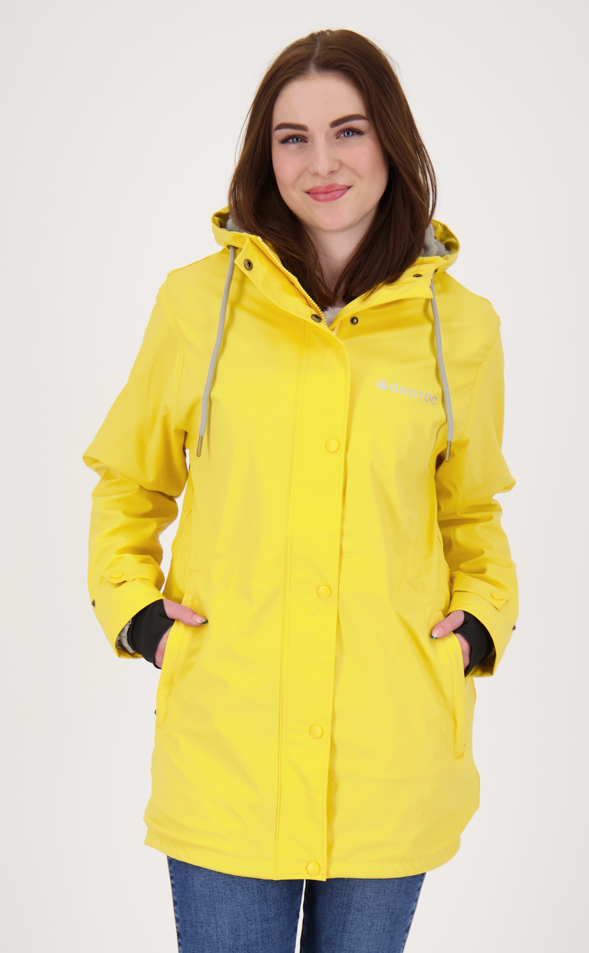 DEPROC Active Regenjacke "Friesennerz ELLESMERE WOMEN" mit Kapuze auch in Großen Größen erhältlich