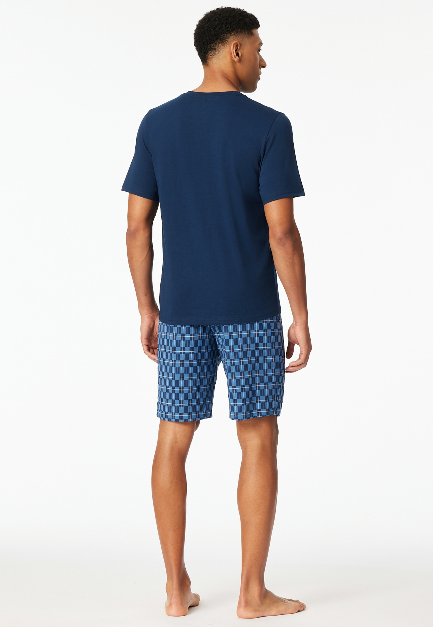 Schiesser Shorty »Casual Essentials« 2 tlg. mit unifarbenem Oberteil und gemusterter Hose