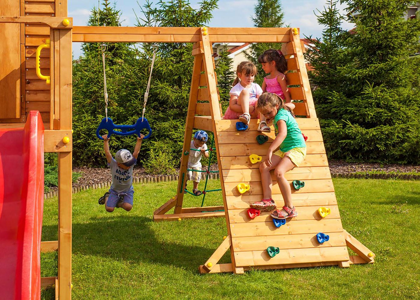 FUNGOO Spielturm »My SPACE_XL Spider+«, mit Schaukel & Rutsche, Klettererweiterung, Spielhaus