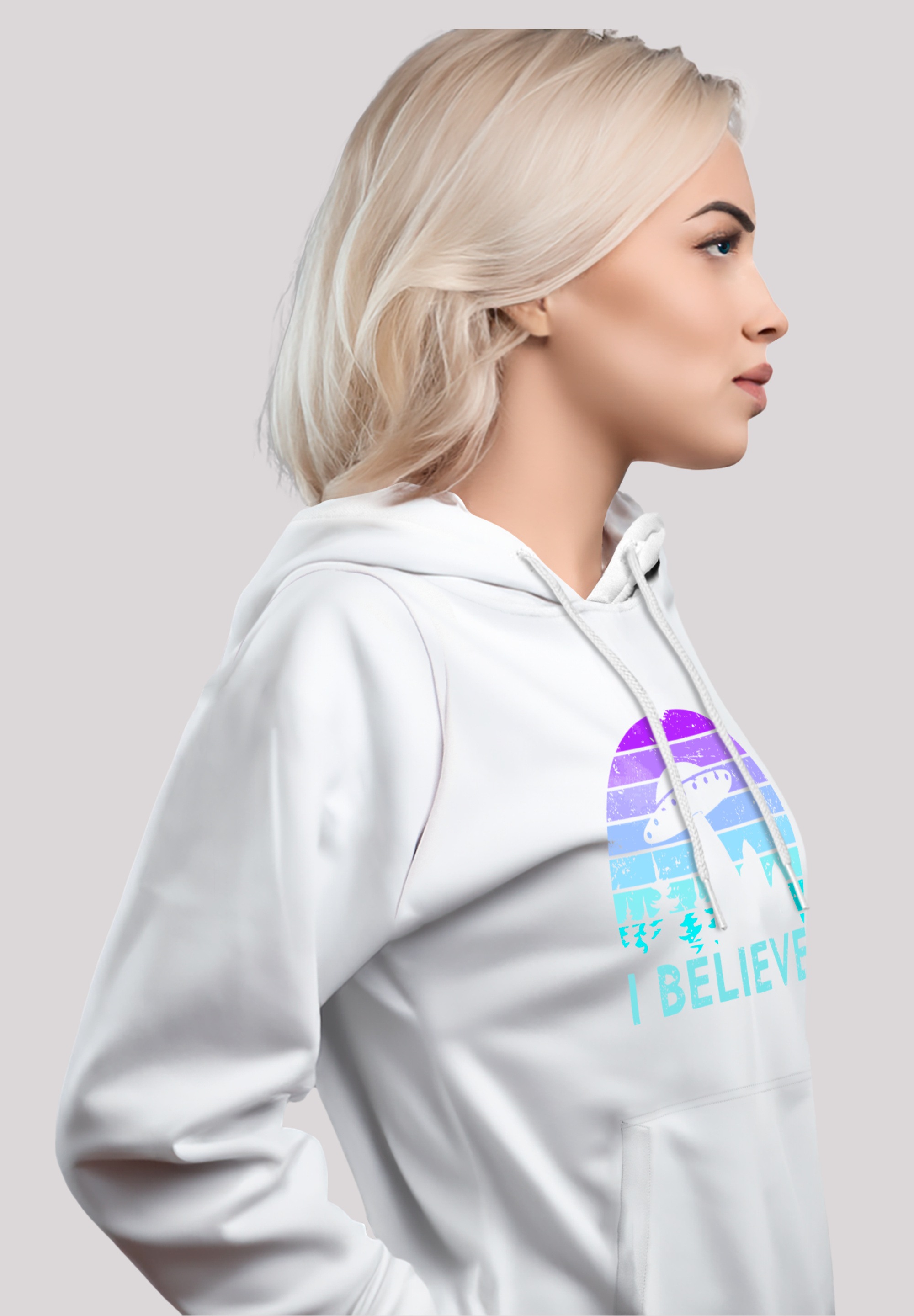 F4NT4STIC Kapuzenpullover »I BELIEVE UFO Alien Raumschiff Retro«, Premium Qualität