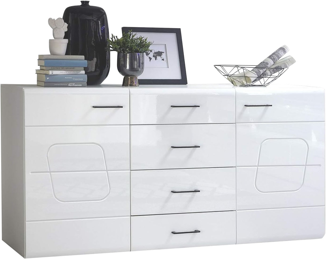 Sideboard »SPIRIT PLUS«, (3 St.), weiß hochglanz MDF