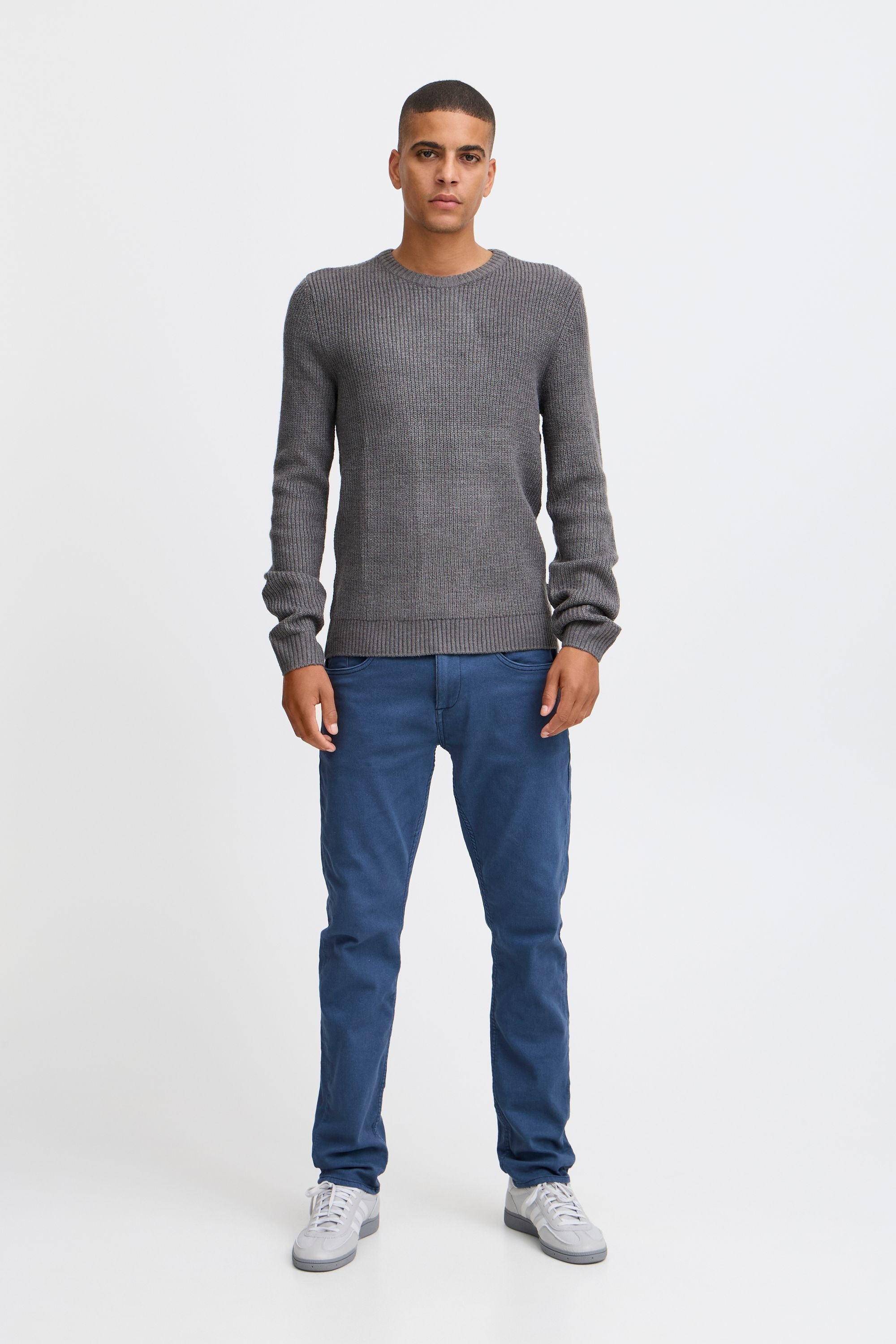 Strickfleece-Pullover BLEND "Strickpullover BHPullover", Herren, Gr. XXL, grau (pewter mix), Obermaterial: 80% Polyacryl PAN. 20% Nylon NY., Pullover 2