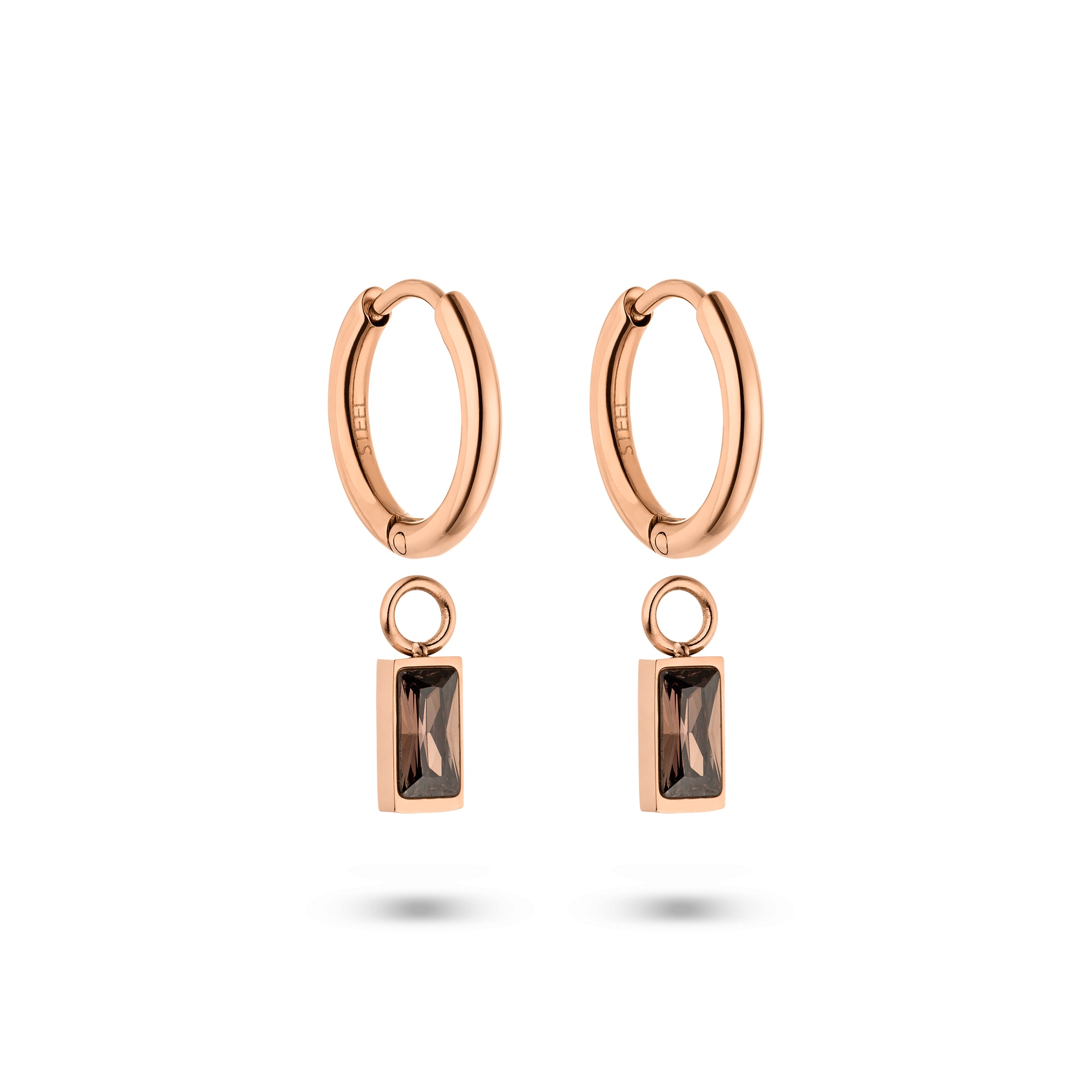 s.Oliver Paar Creolen »Edelstahl Schmuck mit abnehmbaren Einhängern The Color Harmony« mit Zirkonia (synth.)