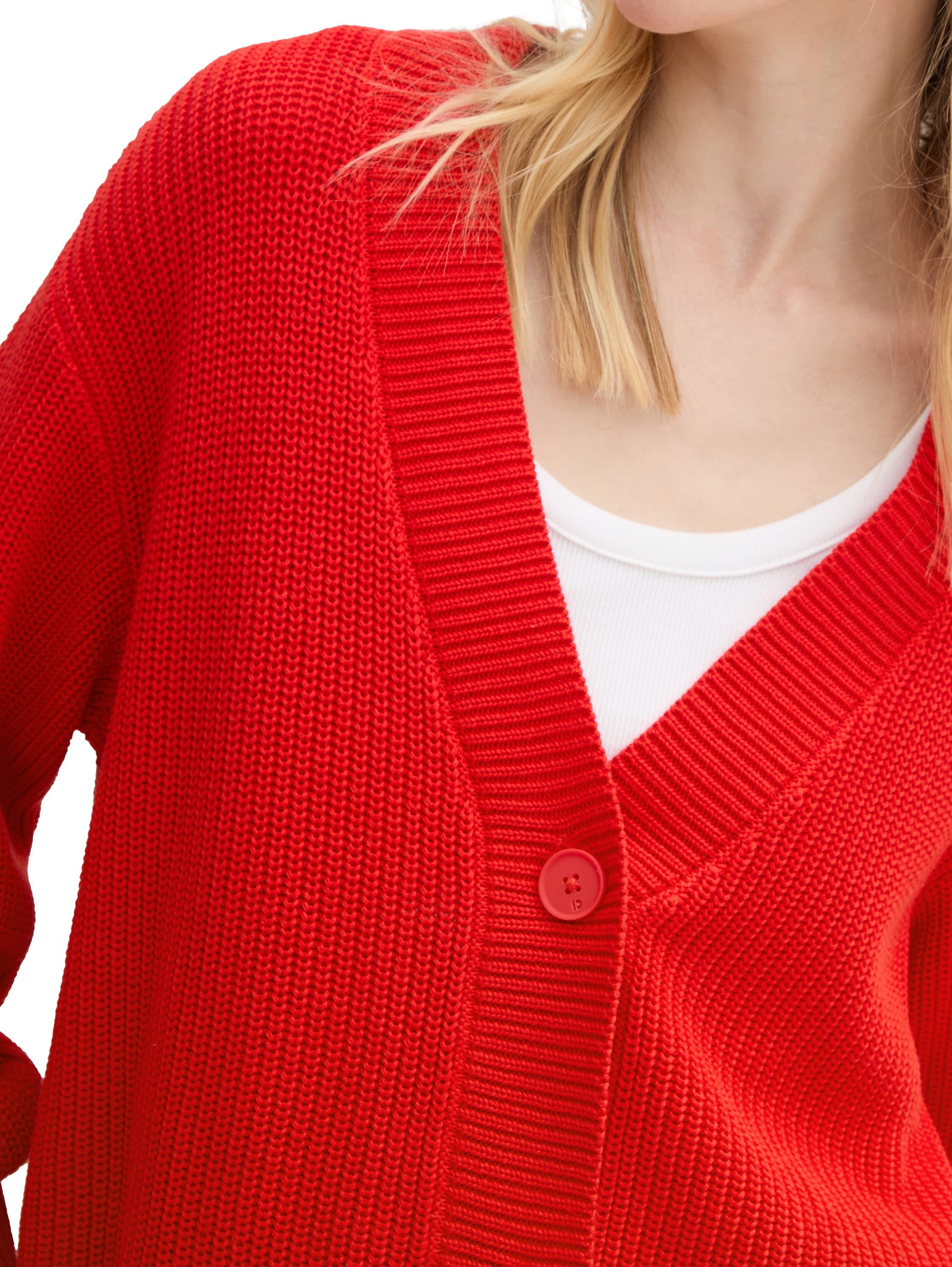 TOM TAILOR Denim Cardigan, mit Strickstruktur und Knopfleiste