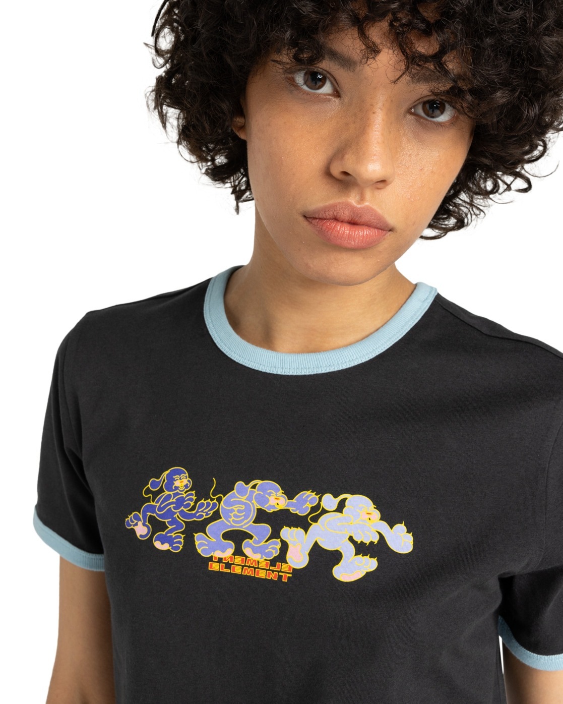 Element Second Nature Ringer T-Shirt Off Black M 3