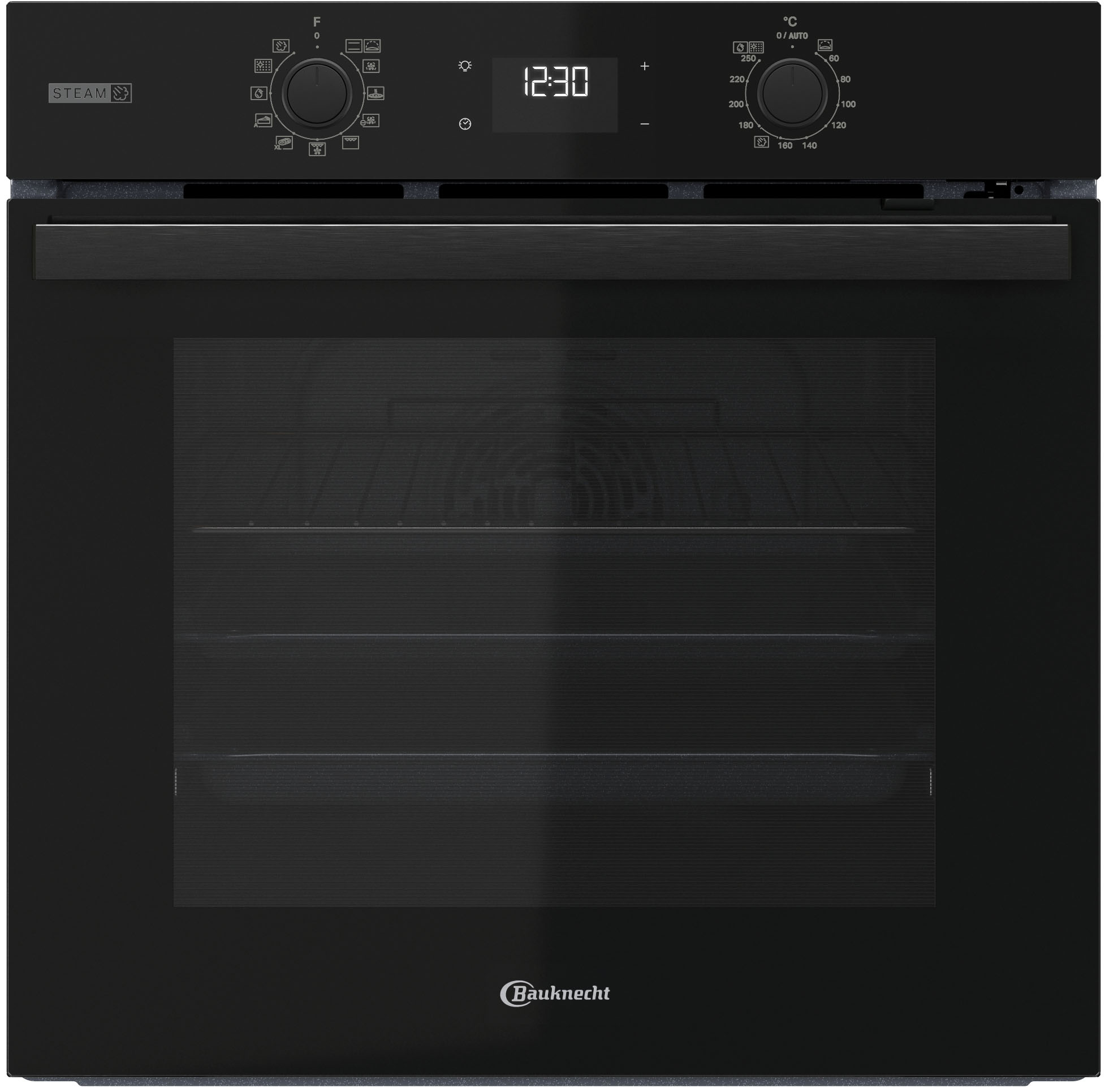 BAUKNECHT Pyrolyse Backofen "BBA2S85PU1K" mit 1-fach-Teleskopauszug mit Pyrolyse-Selbstreinigung GentleSteam – für ein saftiges Inneres und ein knuspriges Äußeres