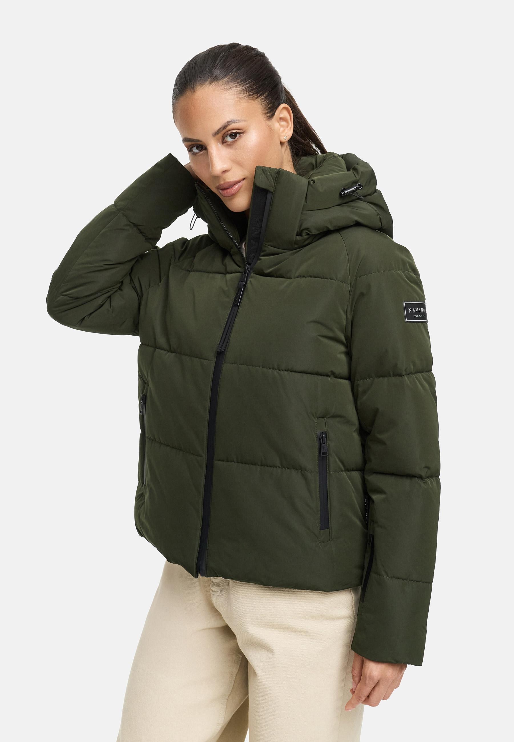 Navahoo Steppjacke »Frostherz XIV«, mit Kapuze, Kurze gesteppte Damen Winterjacke mit abnehmbarer Kapuze