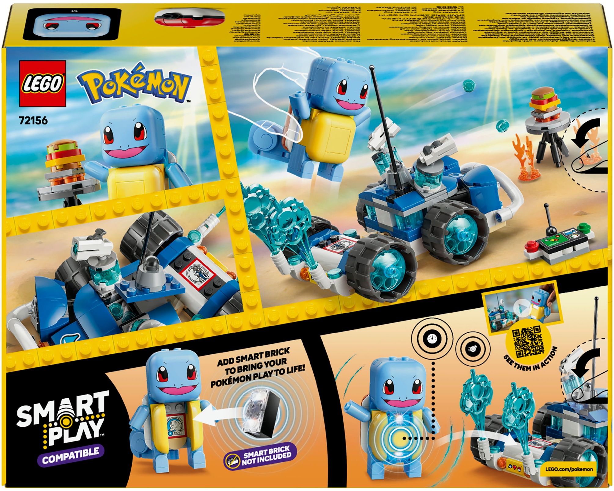 LEGO® Konstruktionsspielsteine »SMART Play: Trainer-Buggyabenteuer mit Schiggy (72156), LEGO Pokémon« Mit SMART Brick kombatibel (nicht enthalten)