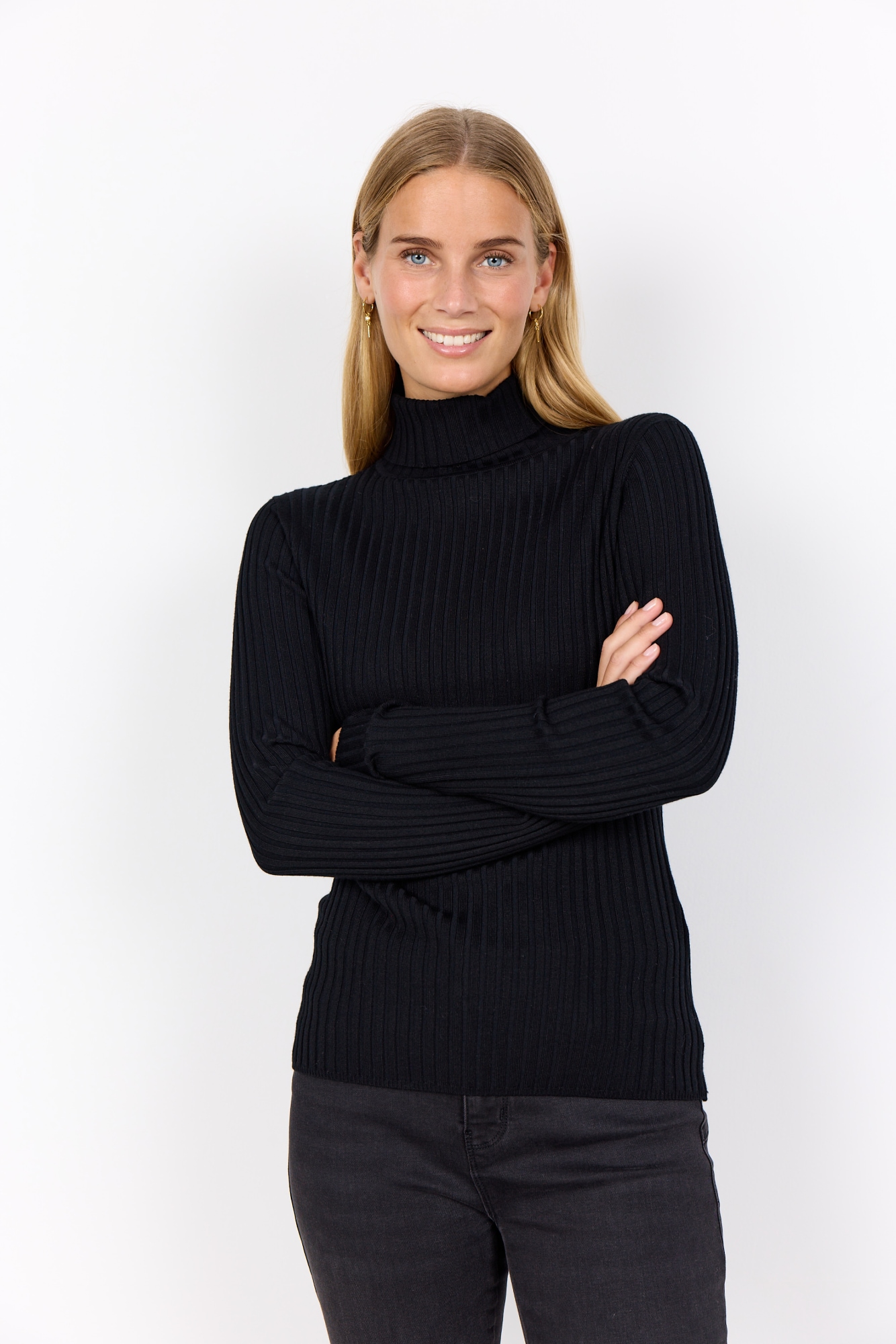 soyaconcept Rollkragenpullover "SC-DOLLIE 483" Viskosemischung, Rippstrick, Rollkragen