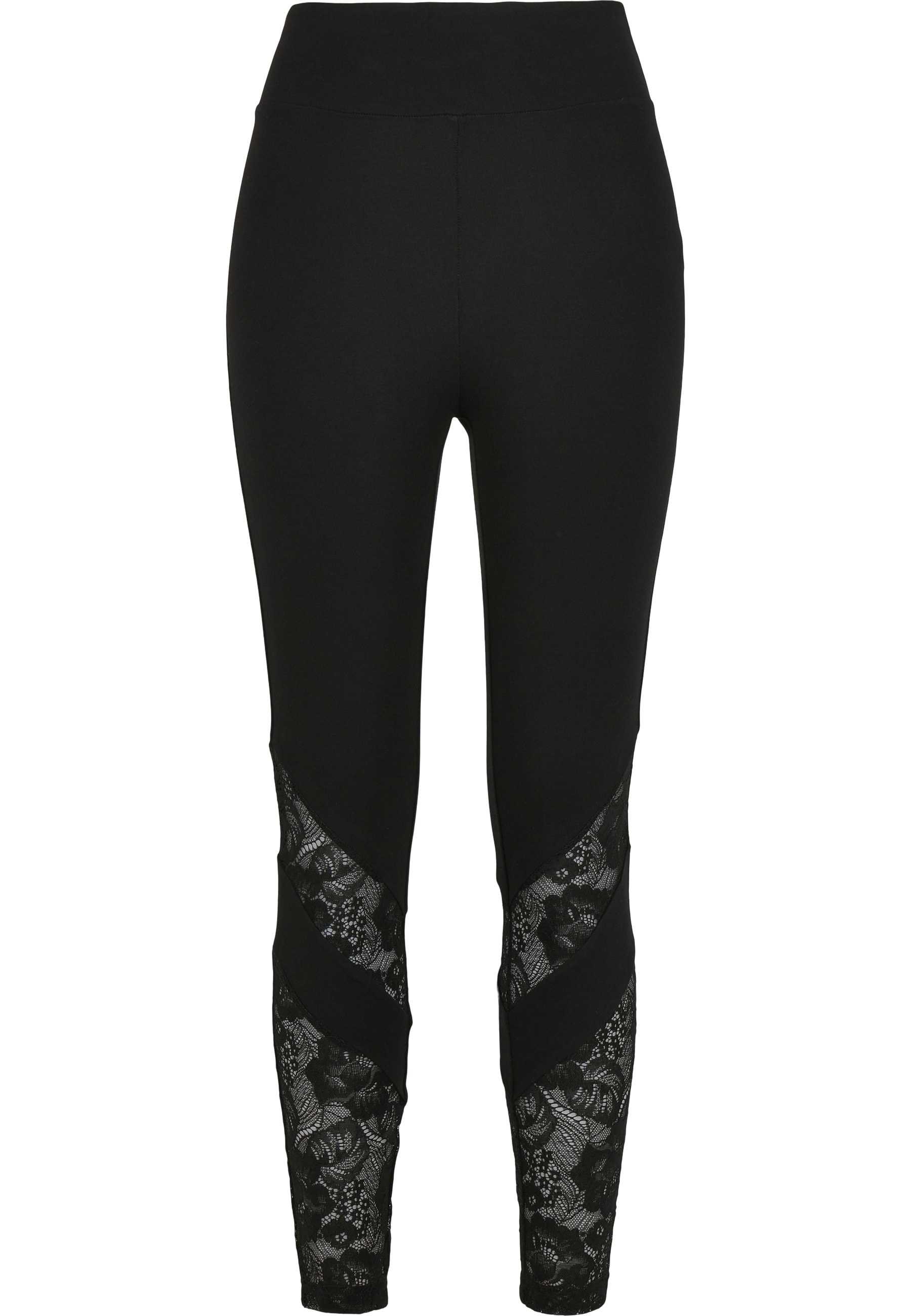 URBAN CLASSICS Leggings "Urban Classics Damen Ladies Highwaist Lace Inset L günstig online kaufen