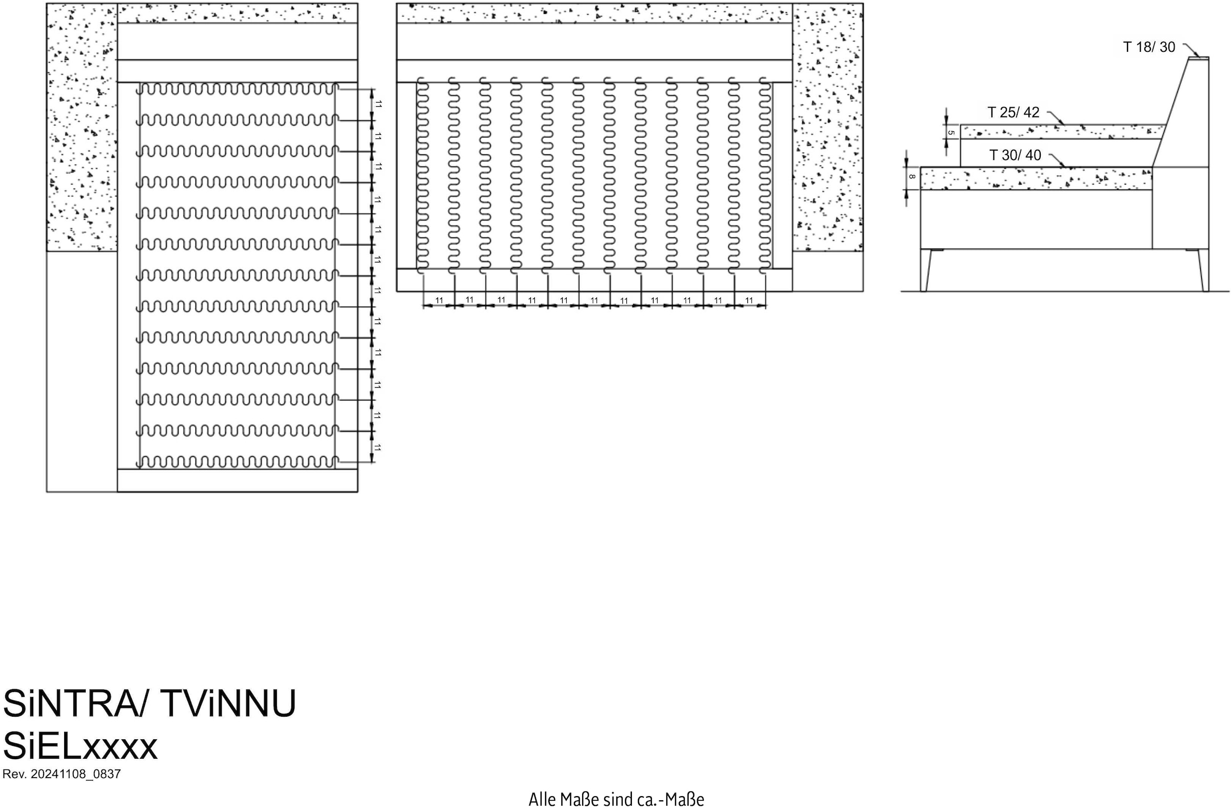 andas Sitzgruppe »TVINNU, Polsterecke mit Hocker, L-Form, Sofa in Cord«, (Set, 2 tlg.), mit aufwendiger Kedernaht, schwarze Füße