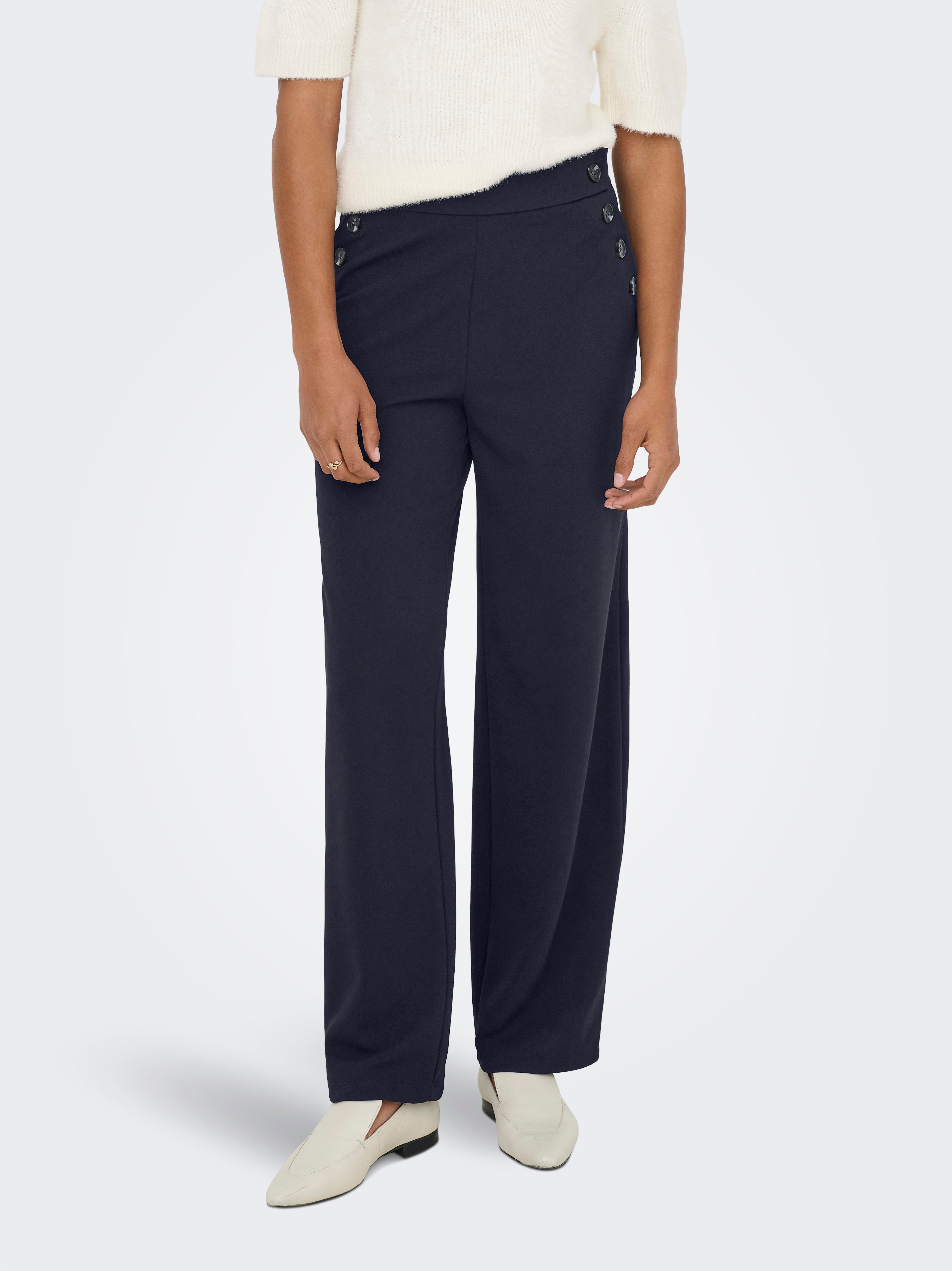 ONLY Schlupfhose "ONLRINA BUTTON PANT JRS NOOS" Jersey Hose mit Knopf-Details