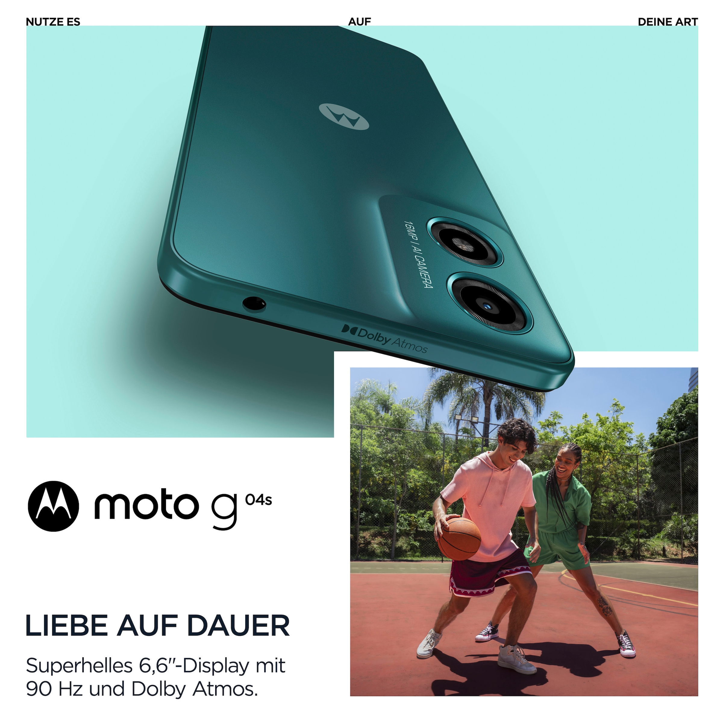 Motorola Smartphone »moto G04s 64GB«, Meeresgrün, 16,67 cm/6,6 Zoll, 64 GB Speicherplatz, 50 MP Kamera