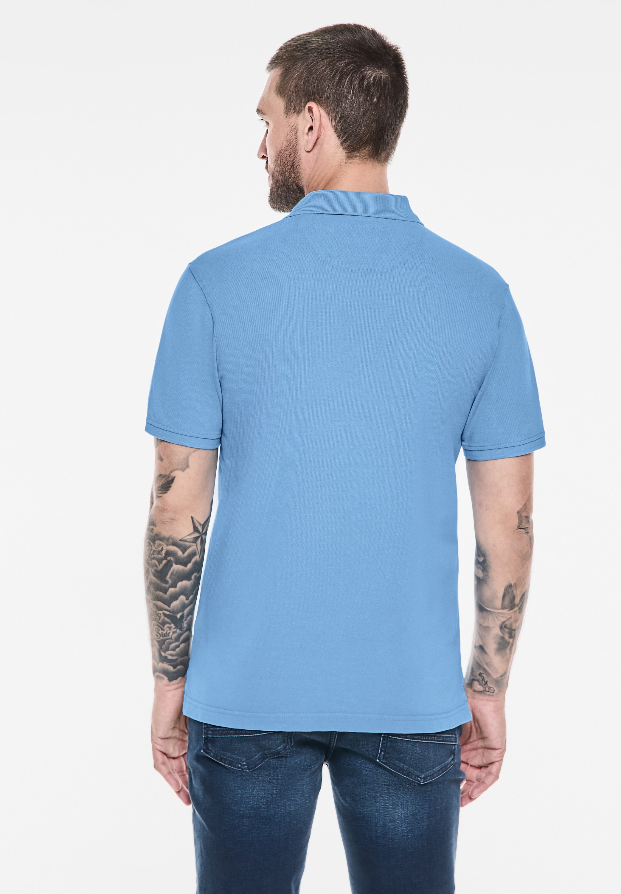 STREET ONE MEN Poloshirt, aus reiner Baumwolle