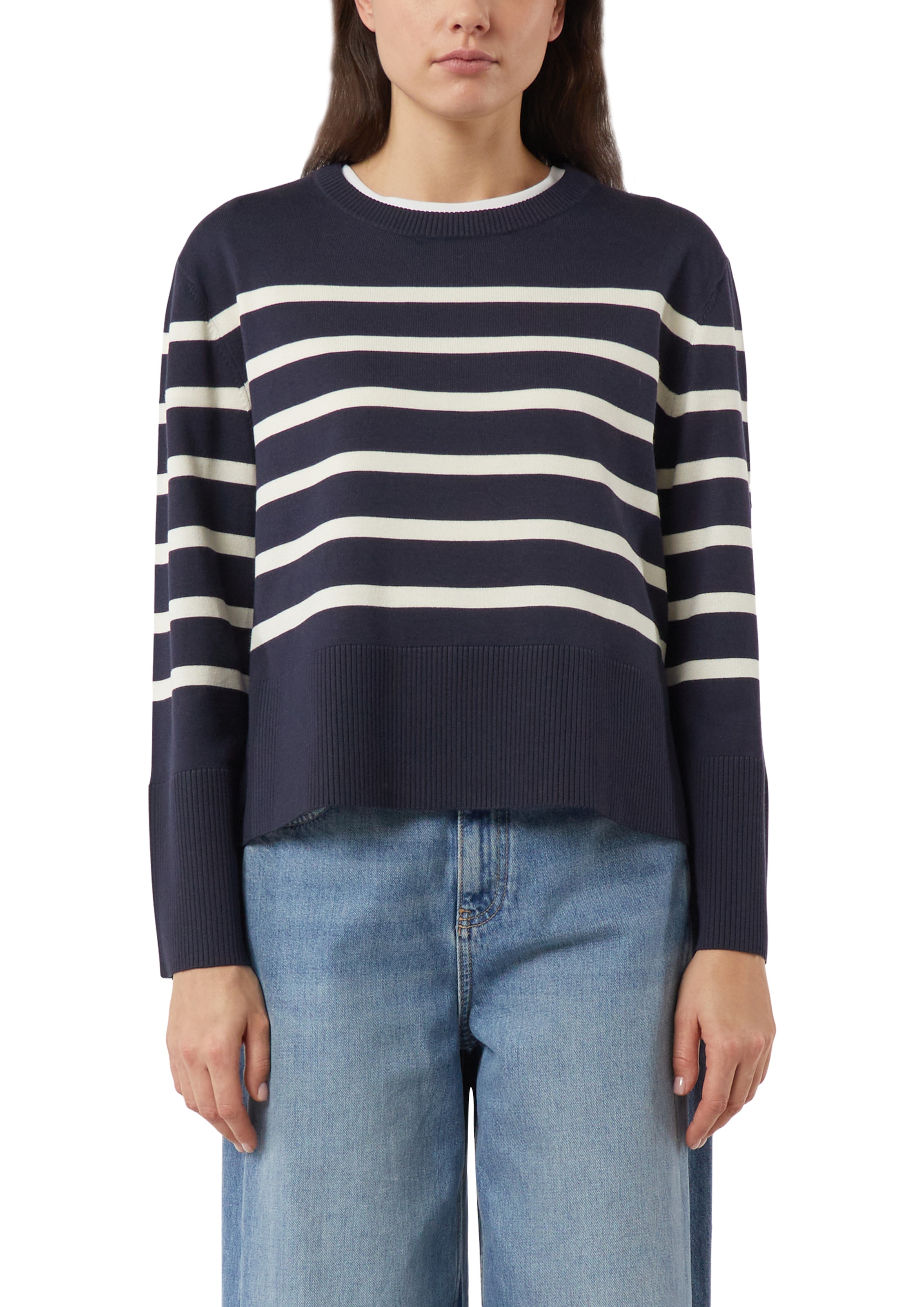 Comma Strickpullover geringelt, Rundhals