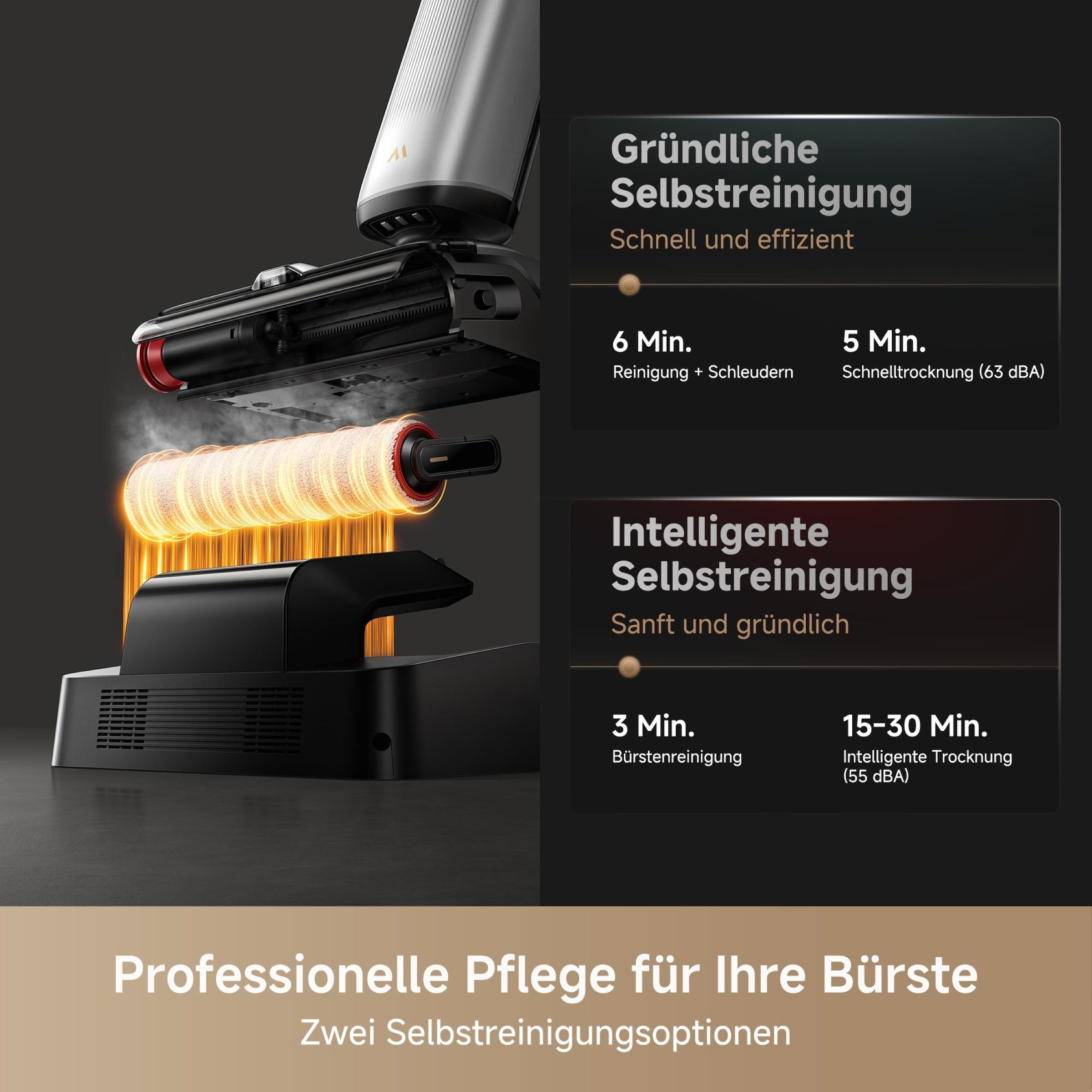 Mova Nass-Trocken-Sauger »X4 Plus«, KI-Reinigung, 180°-Design, selbstreinigende Bürste, 20.000Pa Saugkraft