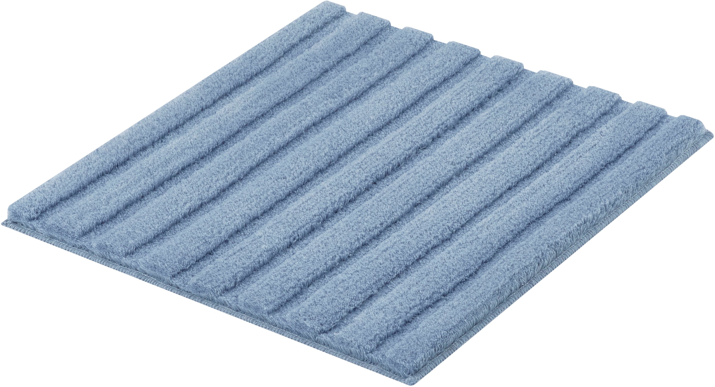 Kleine Wolke "Cord, Badvorleger, Badezimmer Teppich" Höhe 25 mm rutschhemmend beschichtet fußbodenheizungsgeeignet Badteppich, Streifen Design, Hoch-Tief Effekt