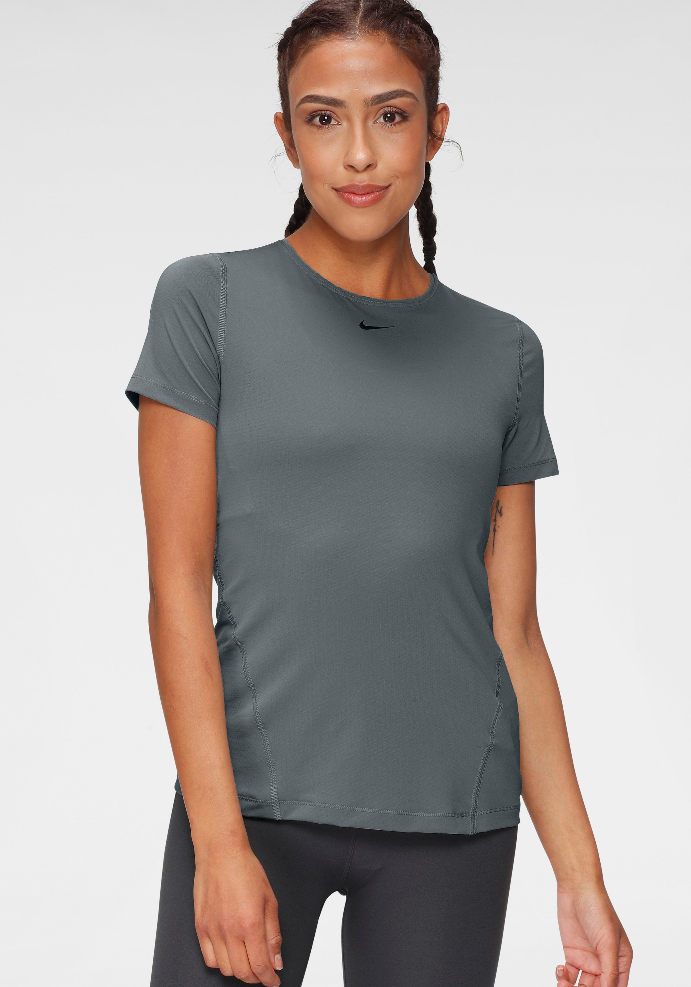 Nike Funktionsshirt "WOMEN NIKE PERFORMANCE TOP SHORTSLEEVE ALL OVER MESH", DRI-FIT Technology