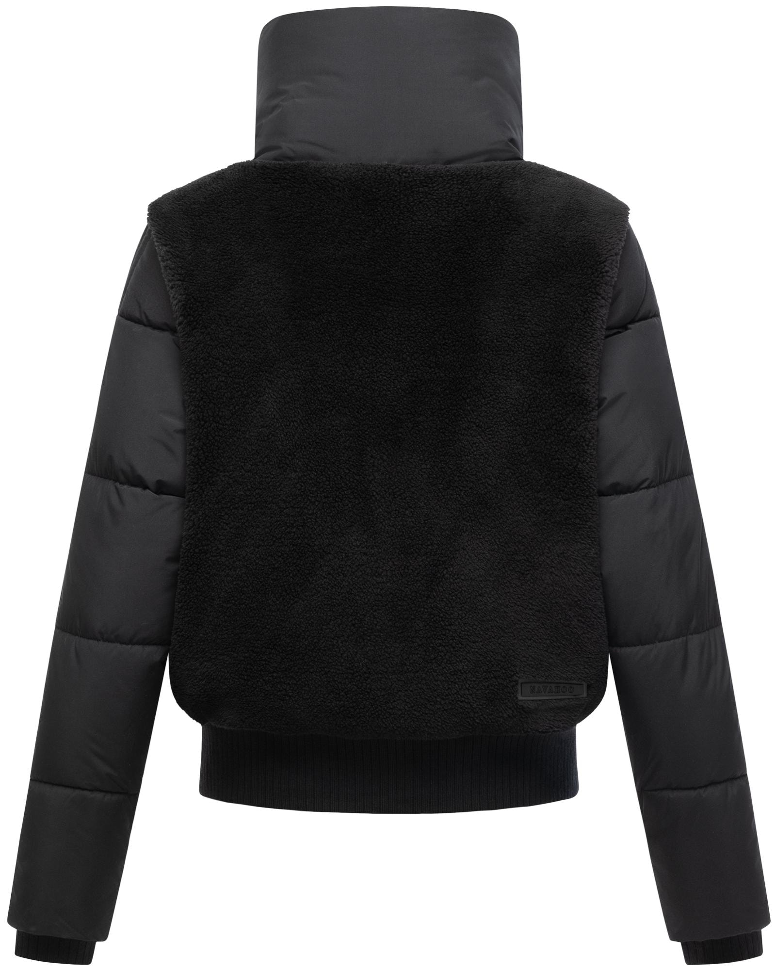 Navahoo Plüschjacke »Teddyzone 14«, ohne Kapuze, Teddy-Fleece Jacke mit hohem Kragen