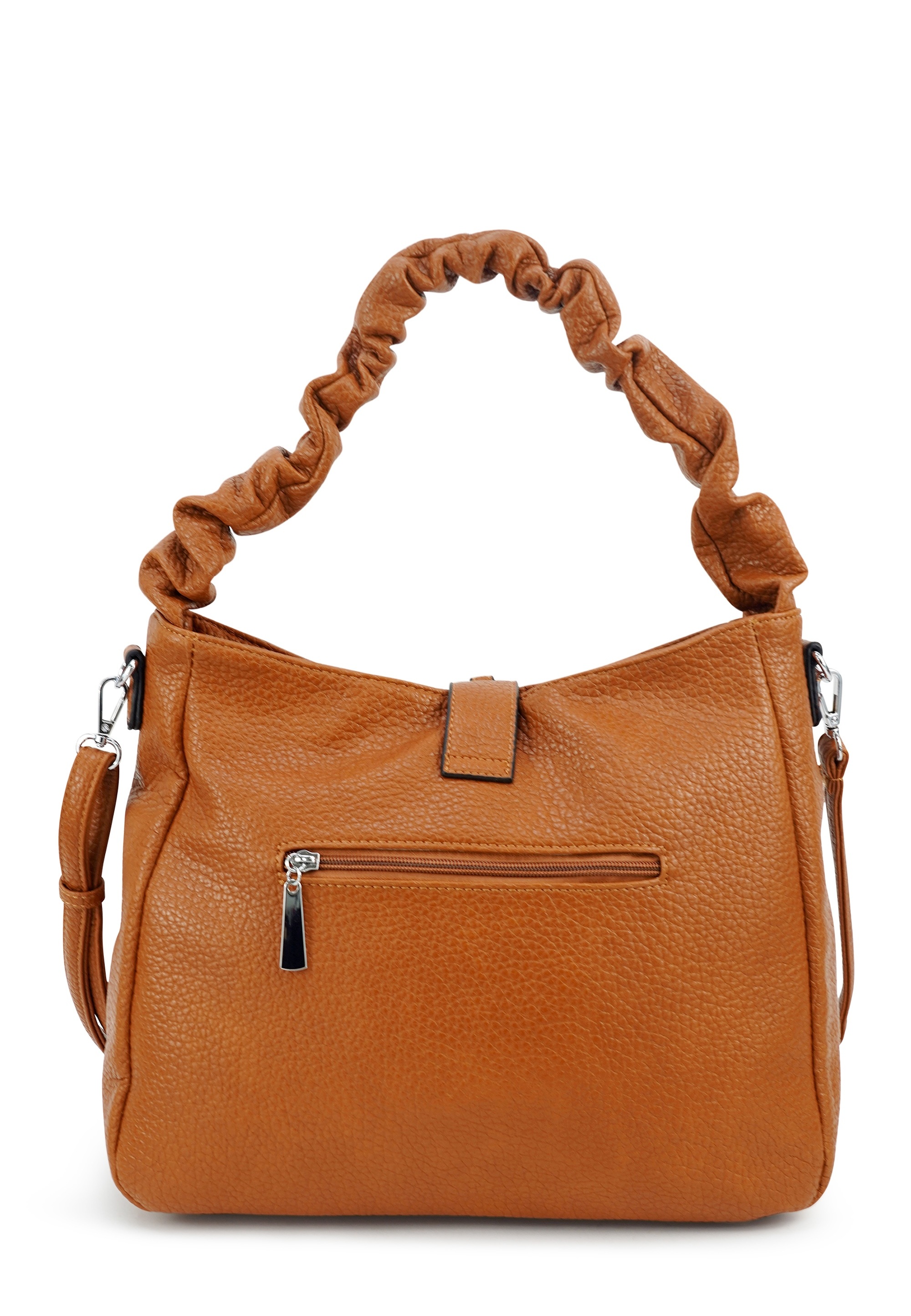 Schultertasche HARPA "FLORIN", Damen, Gr. B/H/T: 40cm x 26cm x 16cm, karamell, Polyurethan (PU), unifarben, Taschen Schultertasche, mit dekorativen Quasten 3