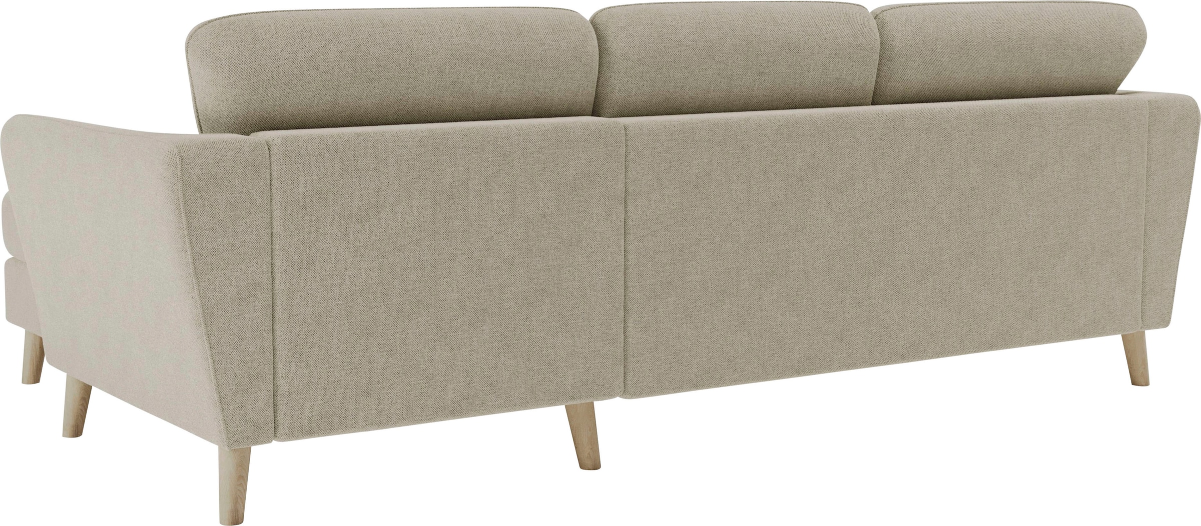 Home affaire Ecksofa »MARSEILLE (242/152cm),L-Form, Rec. rechts/links« Massivholzbeine Eiche, Landhausstil, Wellenunterfederung