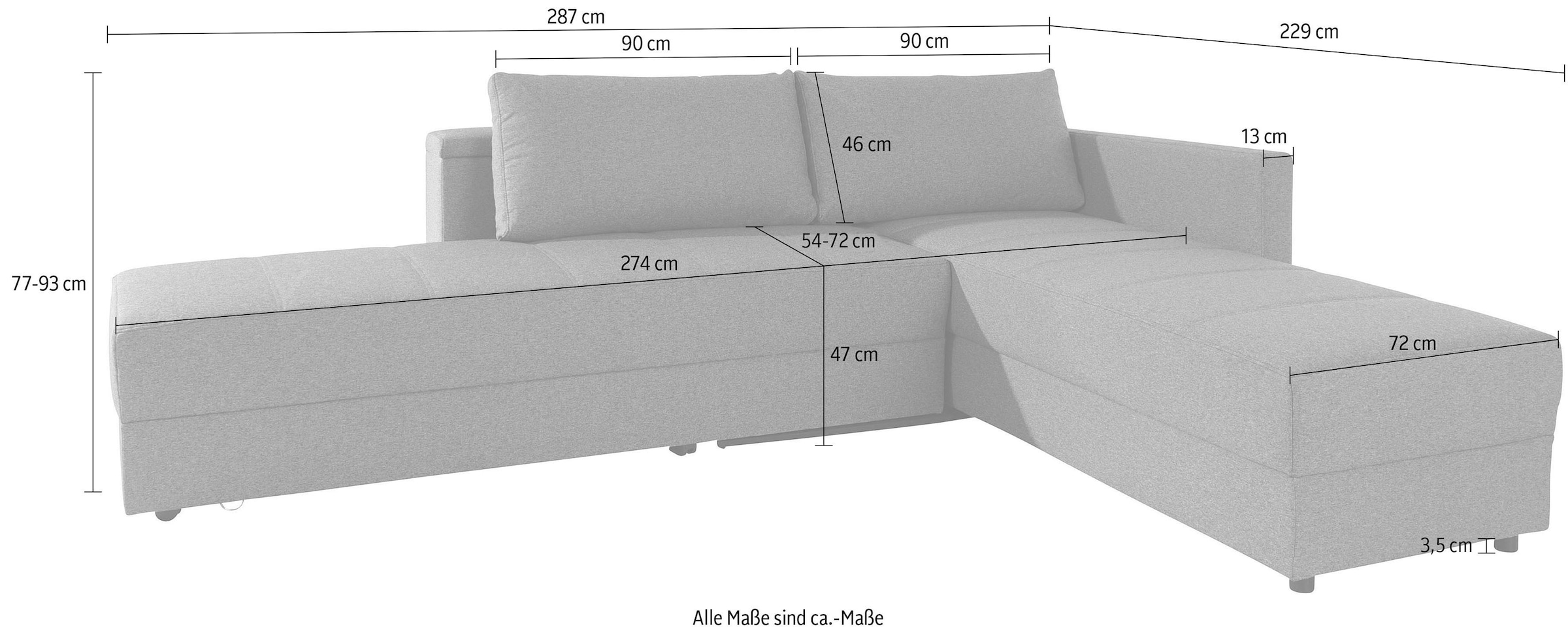 LOOKS by Wolfgang Joop Ecksofa »LooksIII L-Form«, durch Drehfunktion zum Bett wandelbar, inklusive Staufach