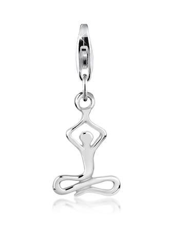 Charm-Einhänger »Yoga Symbol Anhänger Lotussitz 925 Silber«