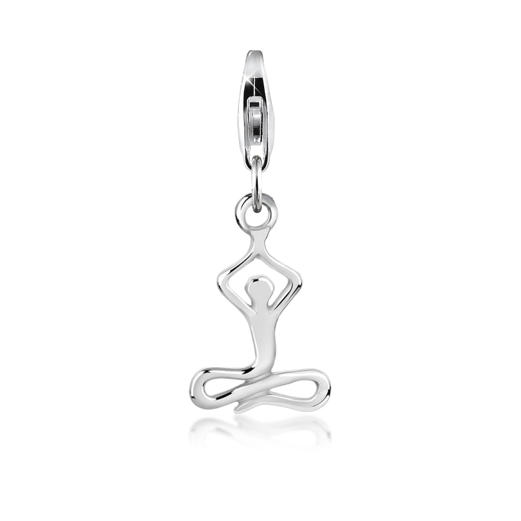 Nenalina Charm-Einhänger »Yoga Symbol Anhänger Lotussitz 925 Silber«
