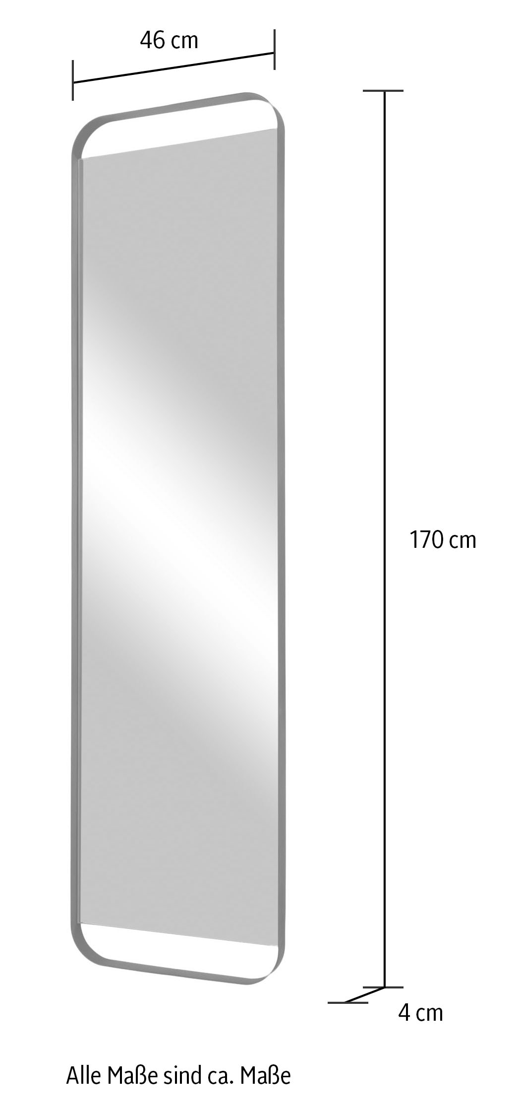 Spinder Design Wandspiegel »REX MIRROR Spiegel - Schwarz«, Metall, Breite 46 cm