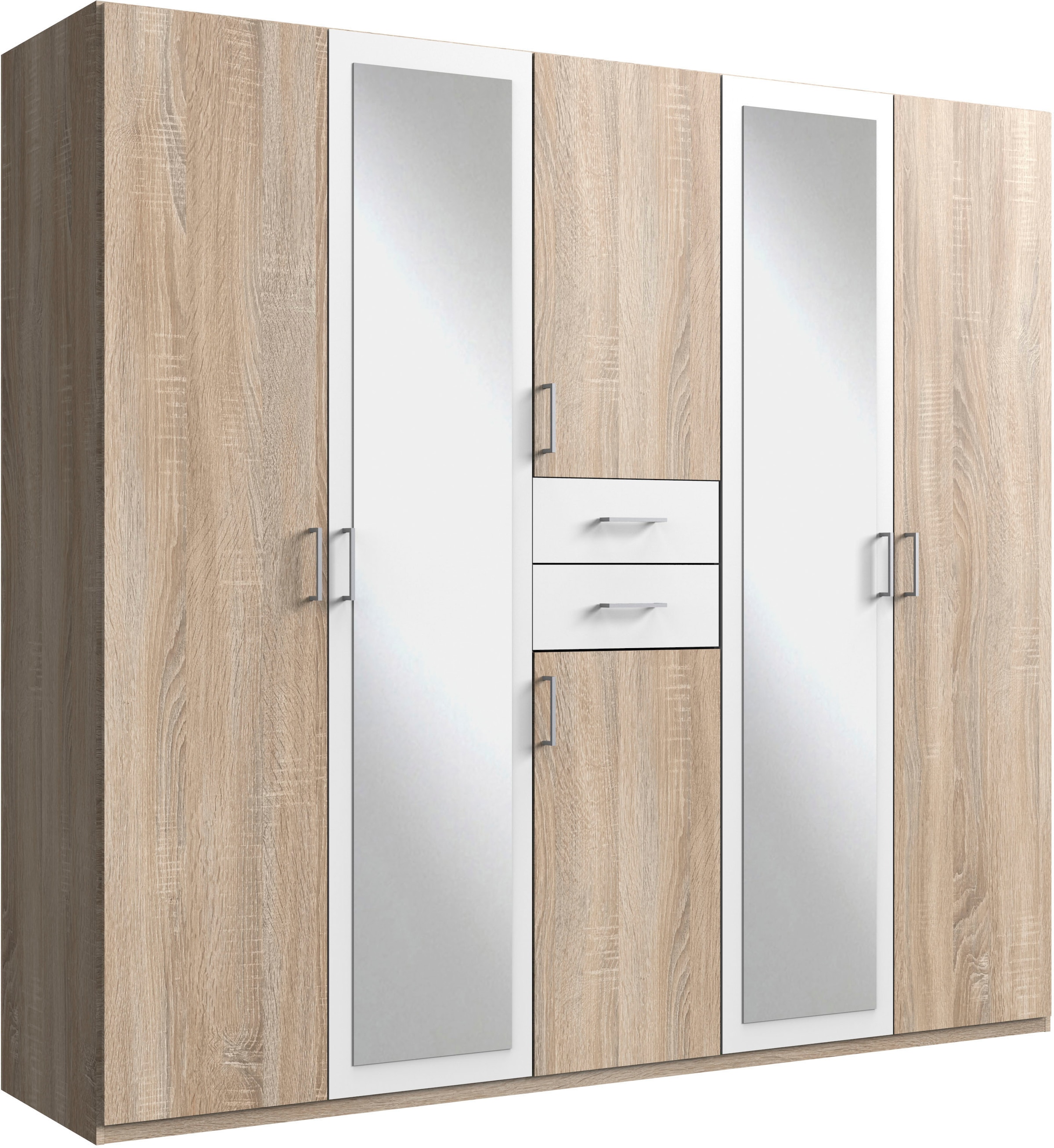 Wimex Kleiderschrank "Diver Drehtürenschrank mit Spiegel, in der Breite: 225cm" Bestseller Schlafzimmerschrank wahlweise 3 Innenausstattungen